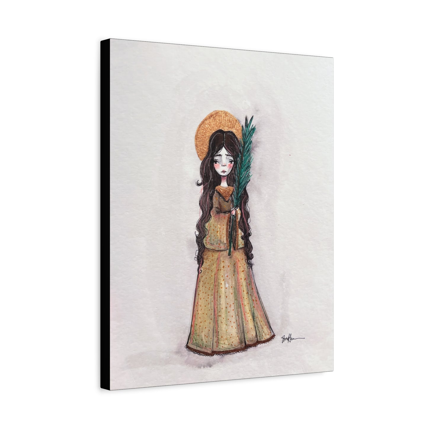 Saint Hope Canvas - Hand-Drawn Art | Catholic Canvas Print | Faith Hope and Charity Middle Sister | Sacred Art |  Devotional Artwork