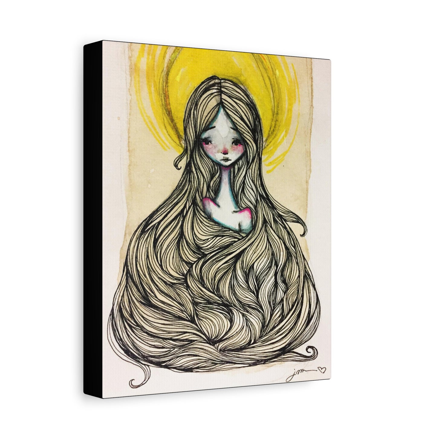 Saint Agatha of Sicily Canvas Print - Hand-Drawn Catholic Art Print | Christian Sacred Wall Art | Sanctified Solocosmo Religious Artwork