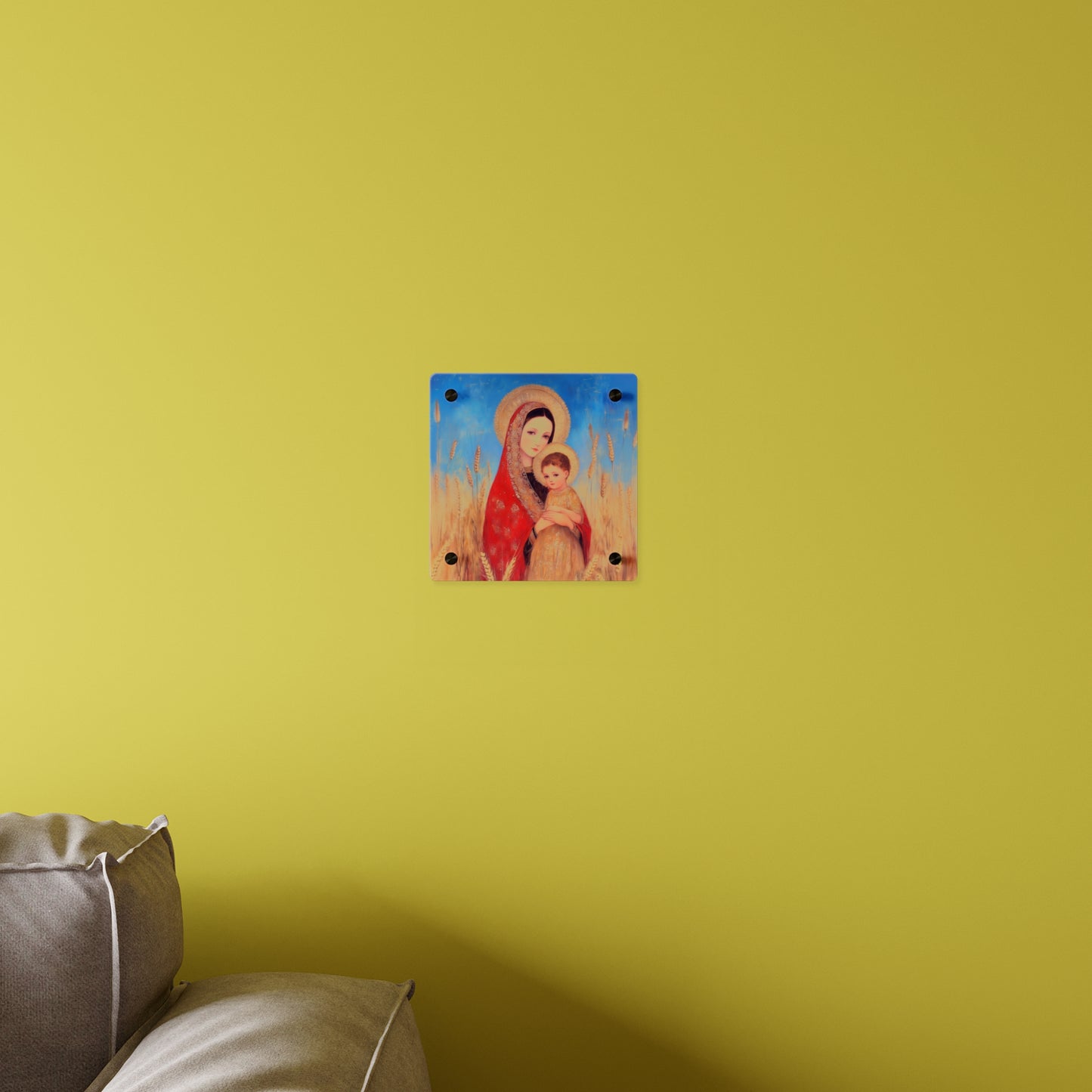 Our  Lady of the Harvest - Wall Art Panel - Ready to Hang Acrylic Print - Catholic Saint Art - Patron Saint Print