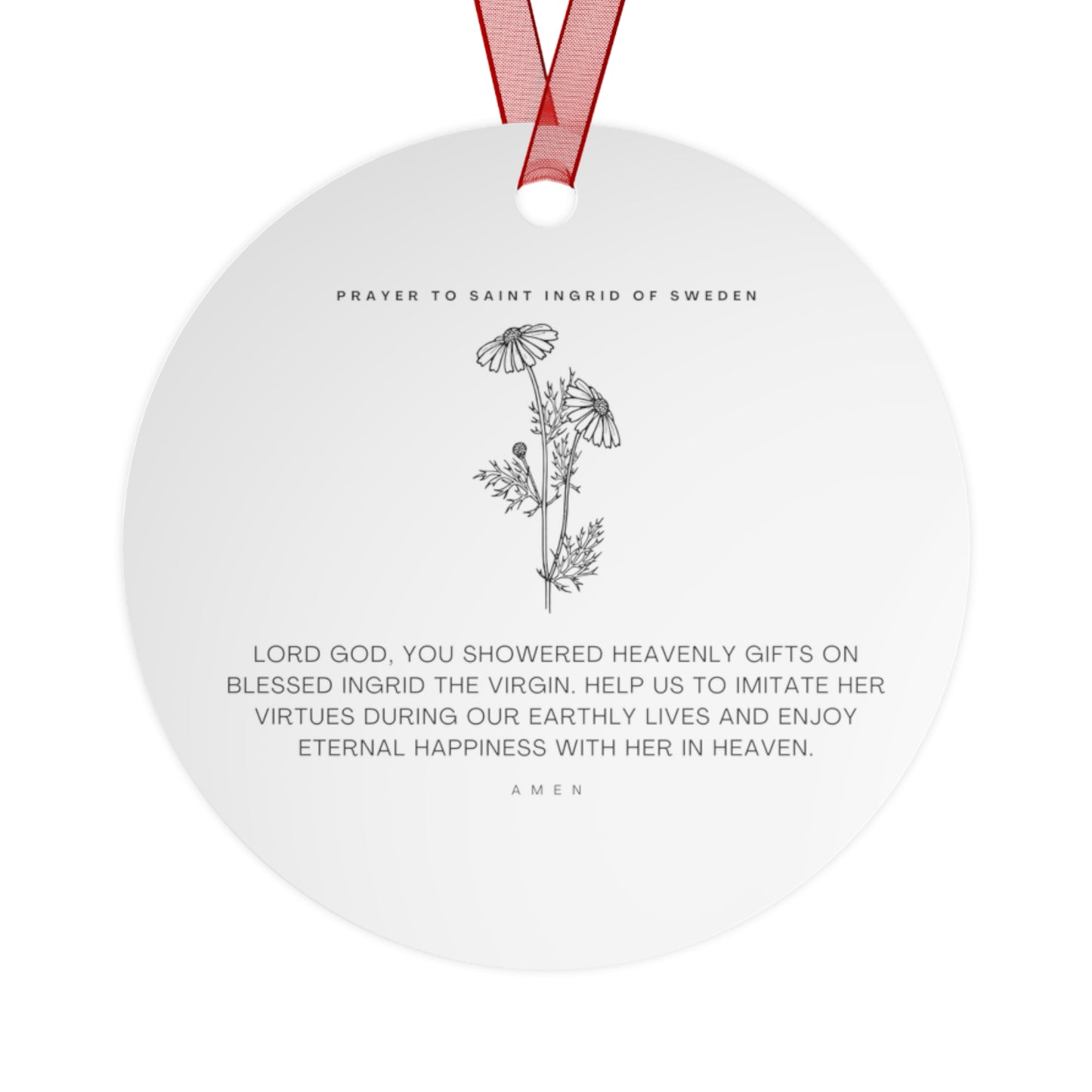 Saint Ingrid of Sweden Metal Ornament - Religious Holiday Christmas Ornament and Keepsake - Double sided