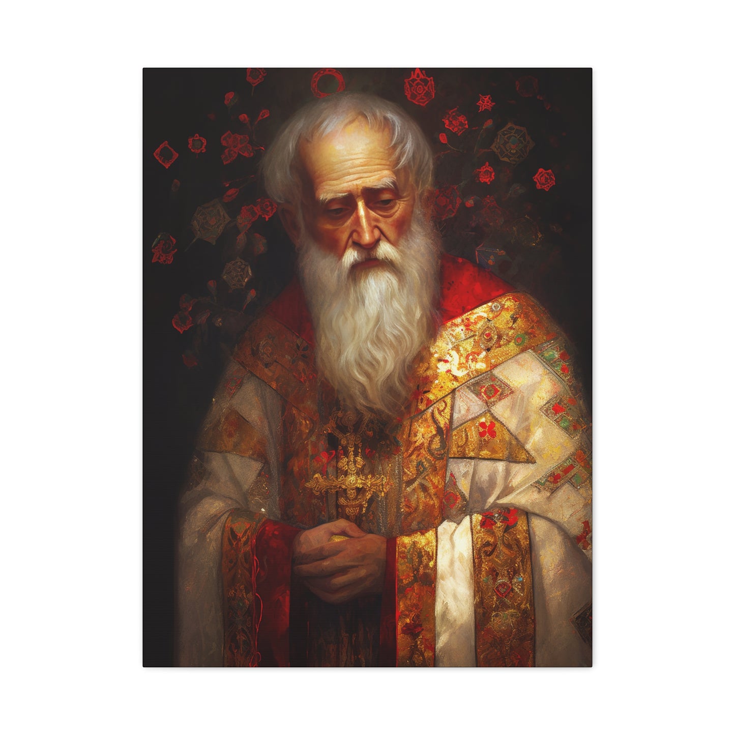 Saint Nicholas - Museum Wrapped Canvas - Sanctified Souls Print - Religious Art for your Home - Father Christmas - Catholic Christmas