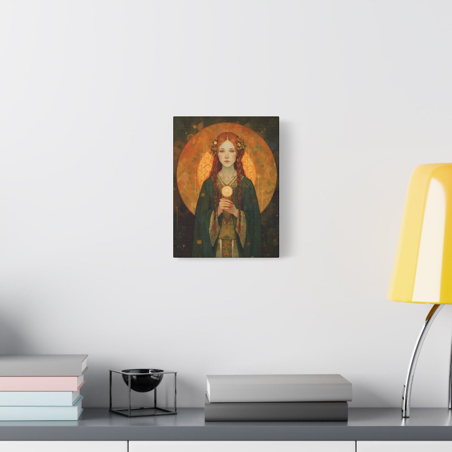Saint Brigid of Ireland Canvas Print - Multiple Sizes - Catholic Home art - Museum Wrapped Canvas - Sanctified Souls Print