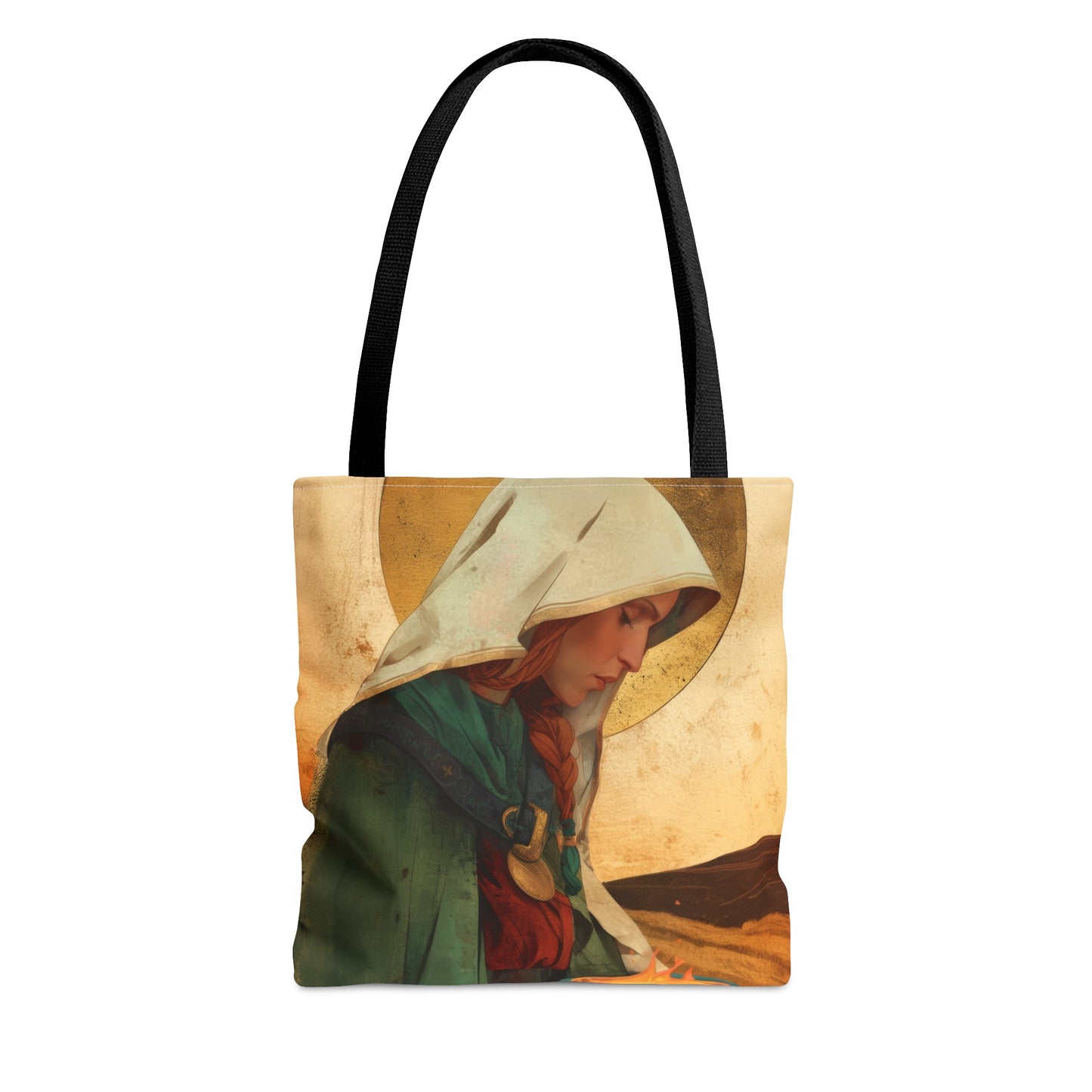 Saint Brigid of Ireland / Kildare Tote Bag - Large Medium Small Faith Art Bag - Catholic Faith Purse - Religious - Prayer Bag - Devotional