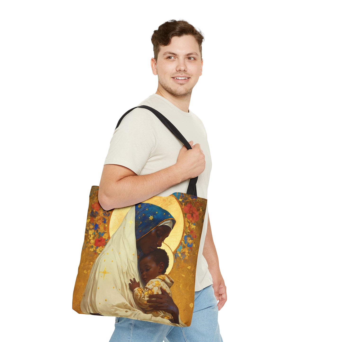 Queen of Peace and Love- Our Lady of Kibeho's Message Tote Bag - Large Medium Small Faith Art Bag - Catholic Faith Purse - Religious