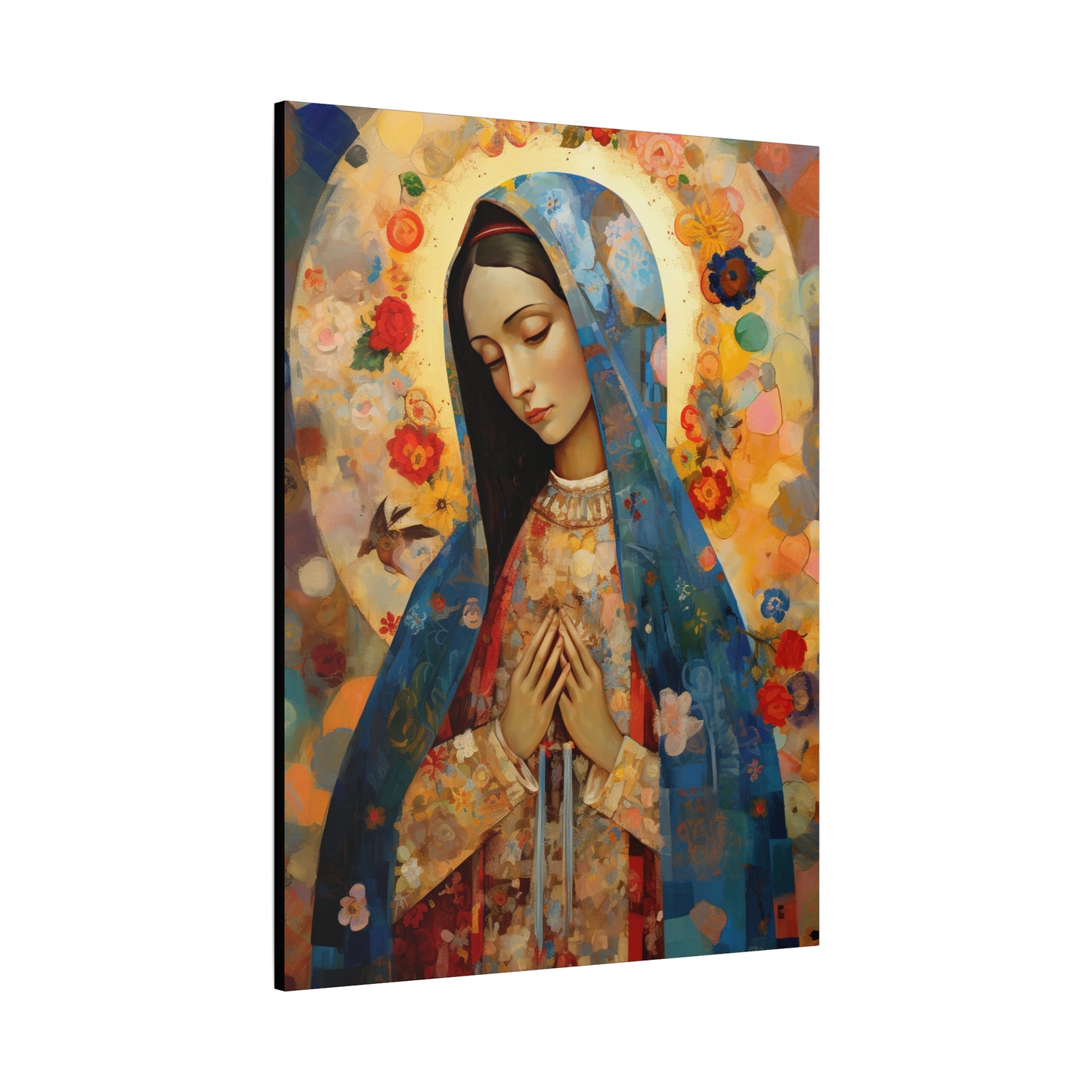 Mary's Silent Blessing - Museum Wrapped Canvas - Sanctified Souls Print - Religious Art for your Home - The Virgin Mary