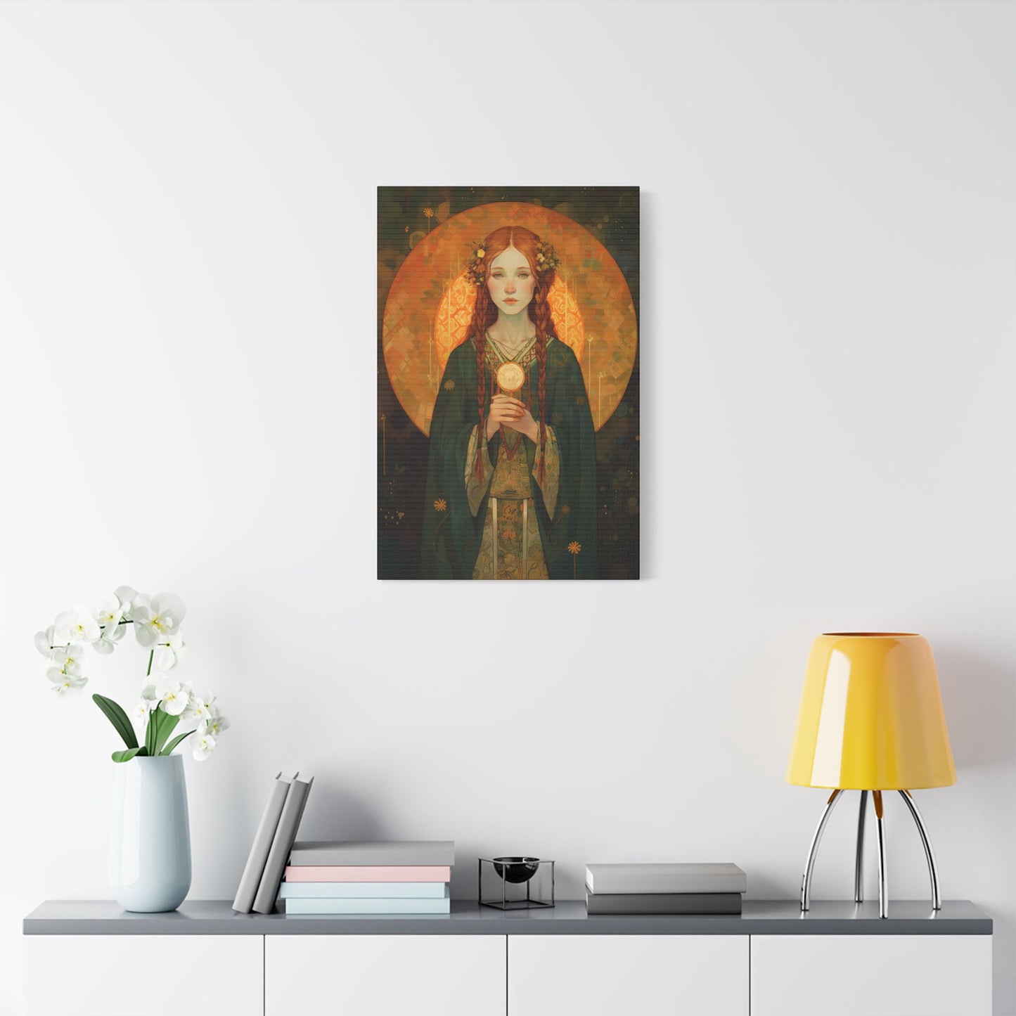 Saint Brigid of Ireland Canvas Print - Multiple Sizes - Catholic Home art - Museum Wrapped Canvas - Sanctified Souls Print
