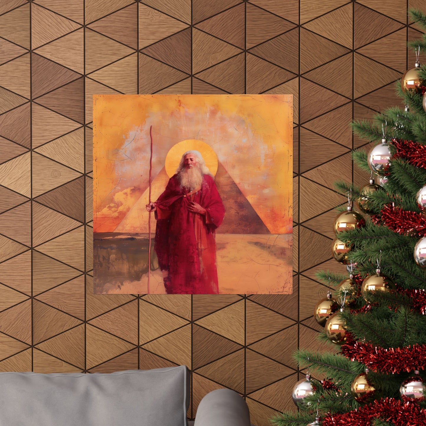 He Led Them with a Staff - Moses in Egypt - Sanctified Souls Print - Multiple Sizes - Premium Matte Vertical Posters - Bible Story