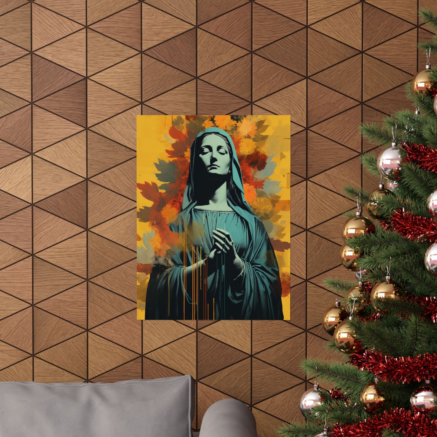 Virgin of Peace - Mother Mary Collage Art - Sanctified Souls Print - Multiple Sizes - Premium Matte Vertical Posters - Virgin Mary