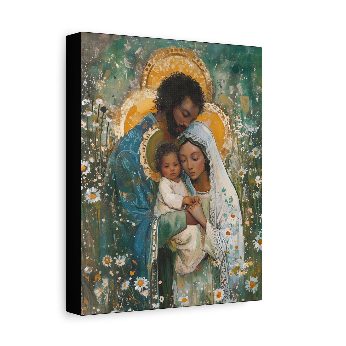 Sacred Sanctuary - Mary, Joseph, and the Infant Jesus  - Museum Wrapped Canvas - Sanctified Souls Print - Religious Art - The Holy Family