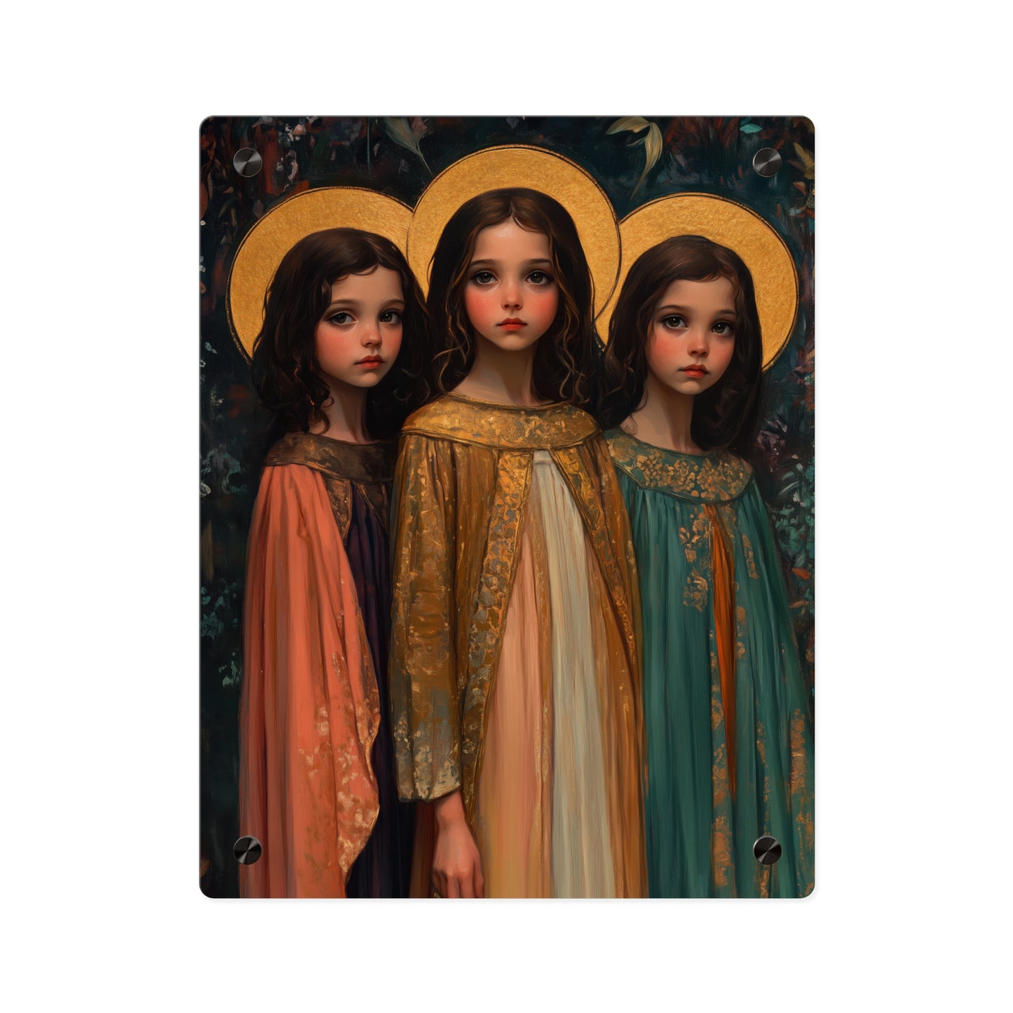 Saints Faith, Hope and Charity Acrylic Wall Art Panel - Ready to Hang Acrylic Print - Catholic Saint Art Print - Sister Art