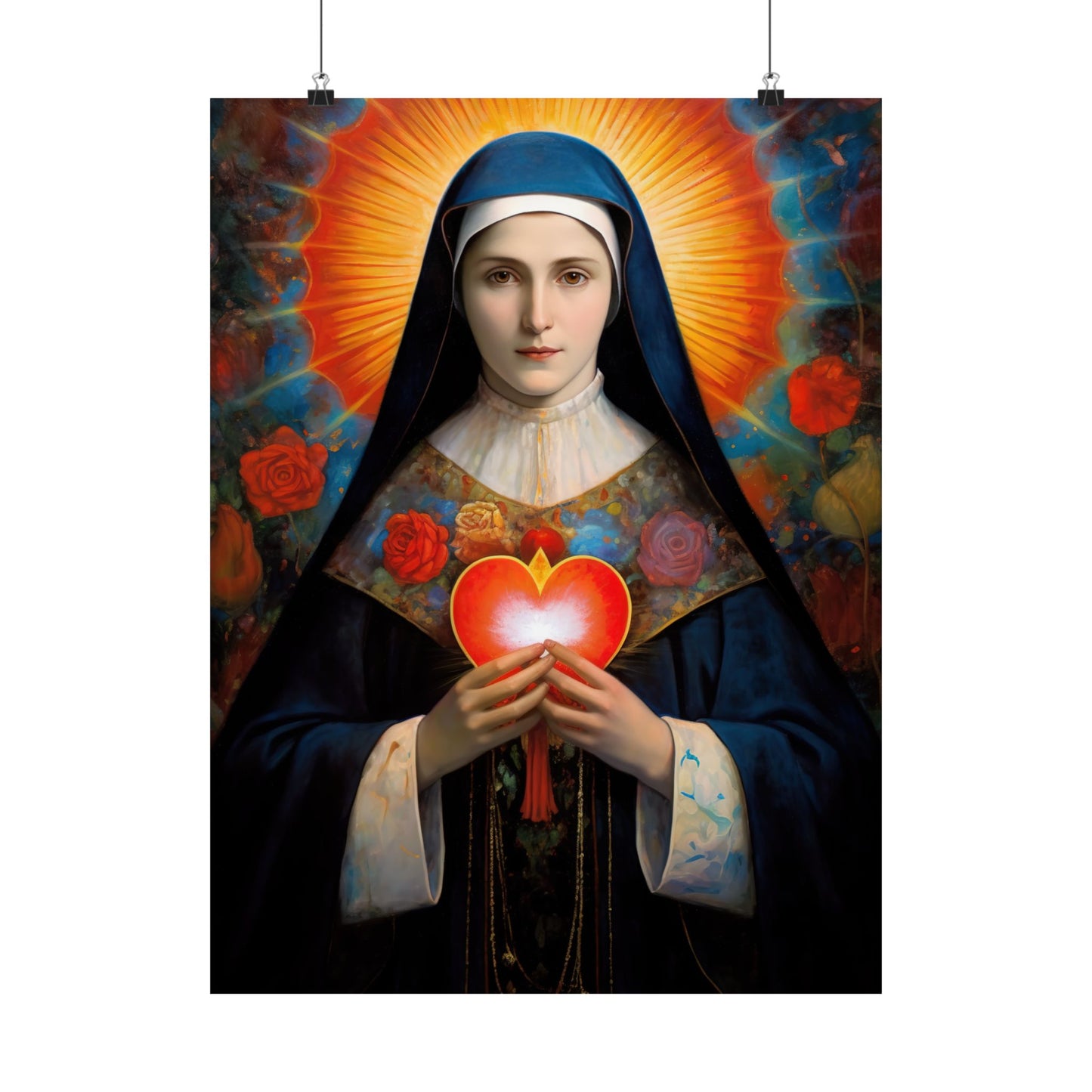 Saint Jane Frances de Chantal Print - Sanctified Souls Print - Multiple Sizes - Premium Matte Vertical Posters
