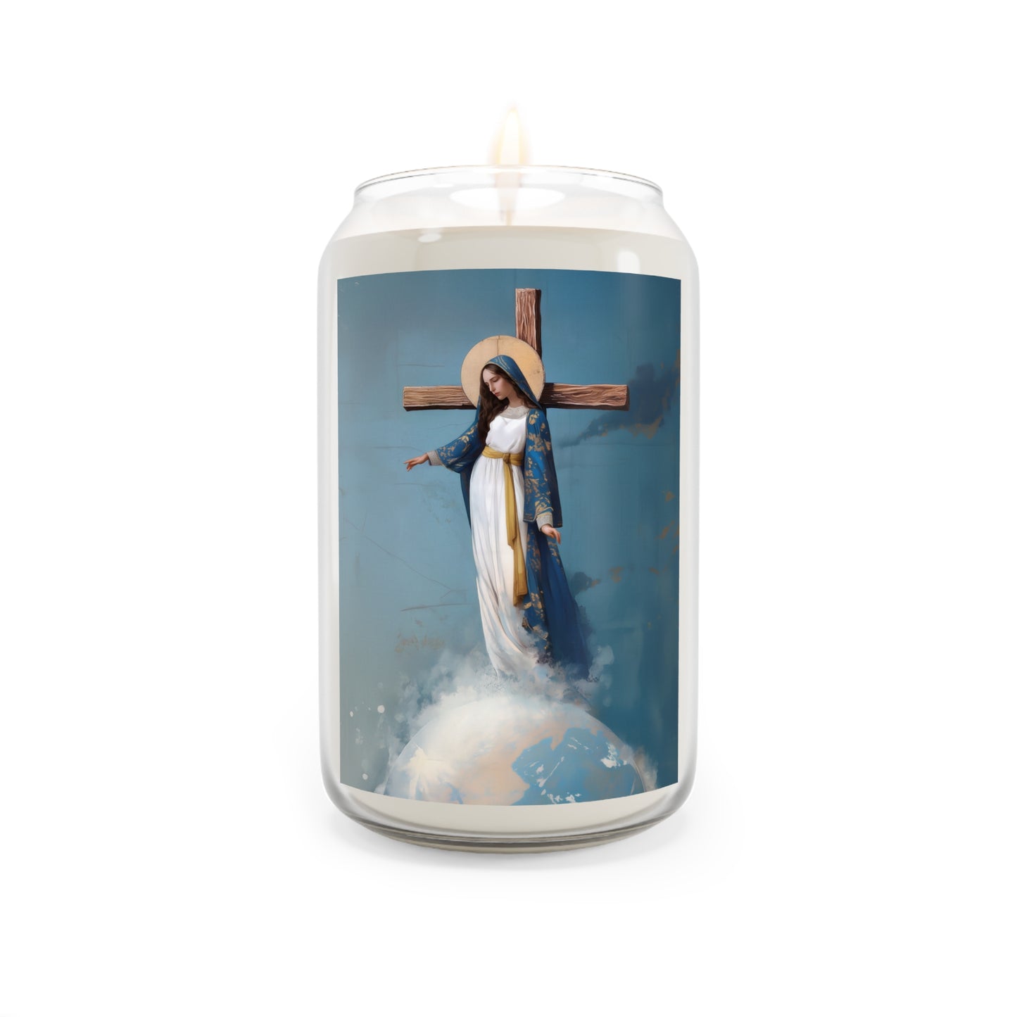 The Lady Of All Nations - Marian Devotion - Mother Mary - Scented Prayer Candle, 13.75oz - Tall Size - Religious Prayer Candle