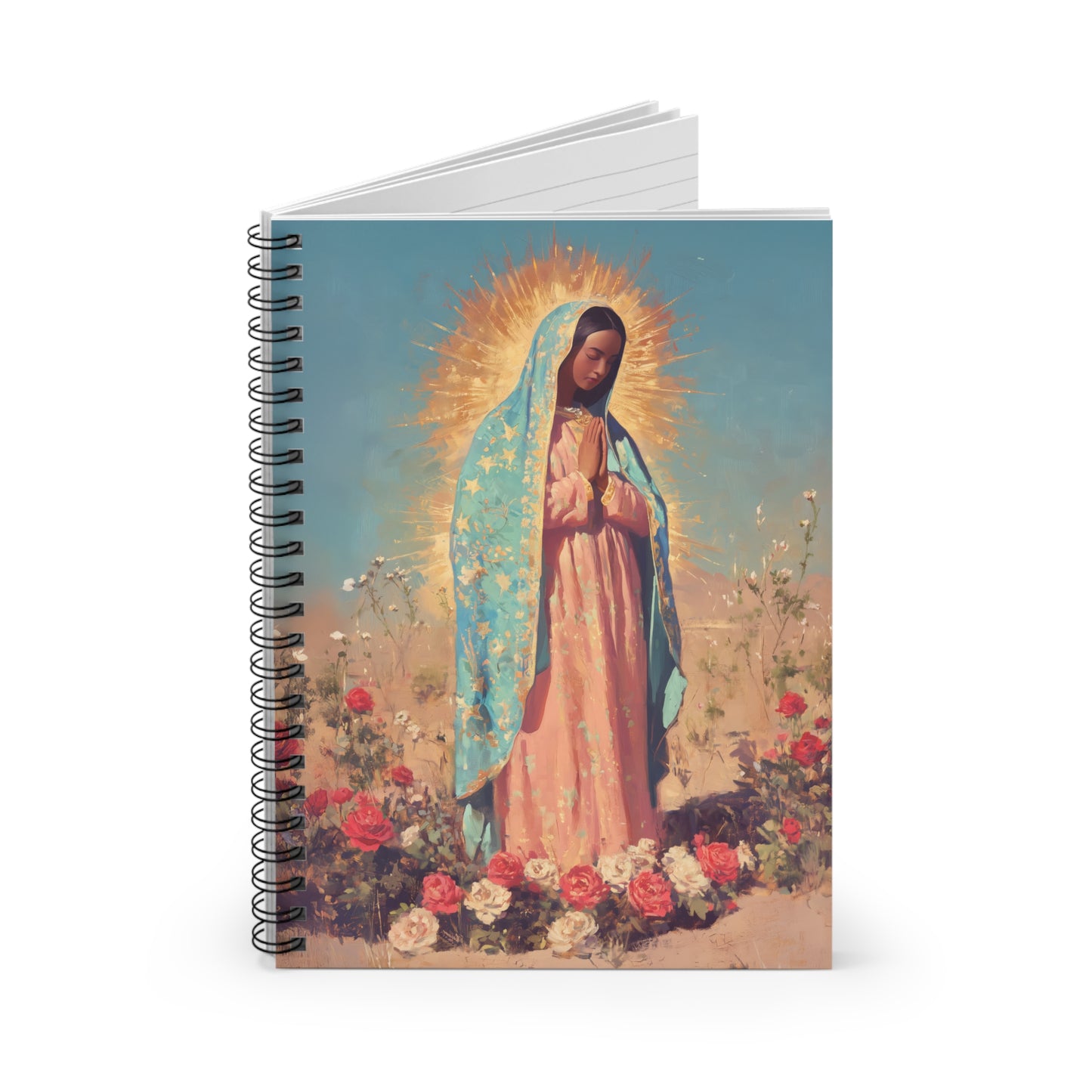 Our Lady of Guadalupe - Sanctified Souls Art - Religious Based Notebook - Spiral Notebook
