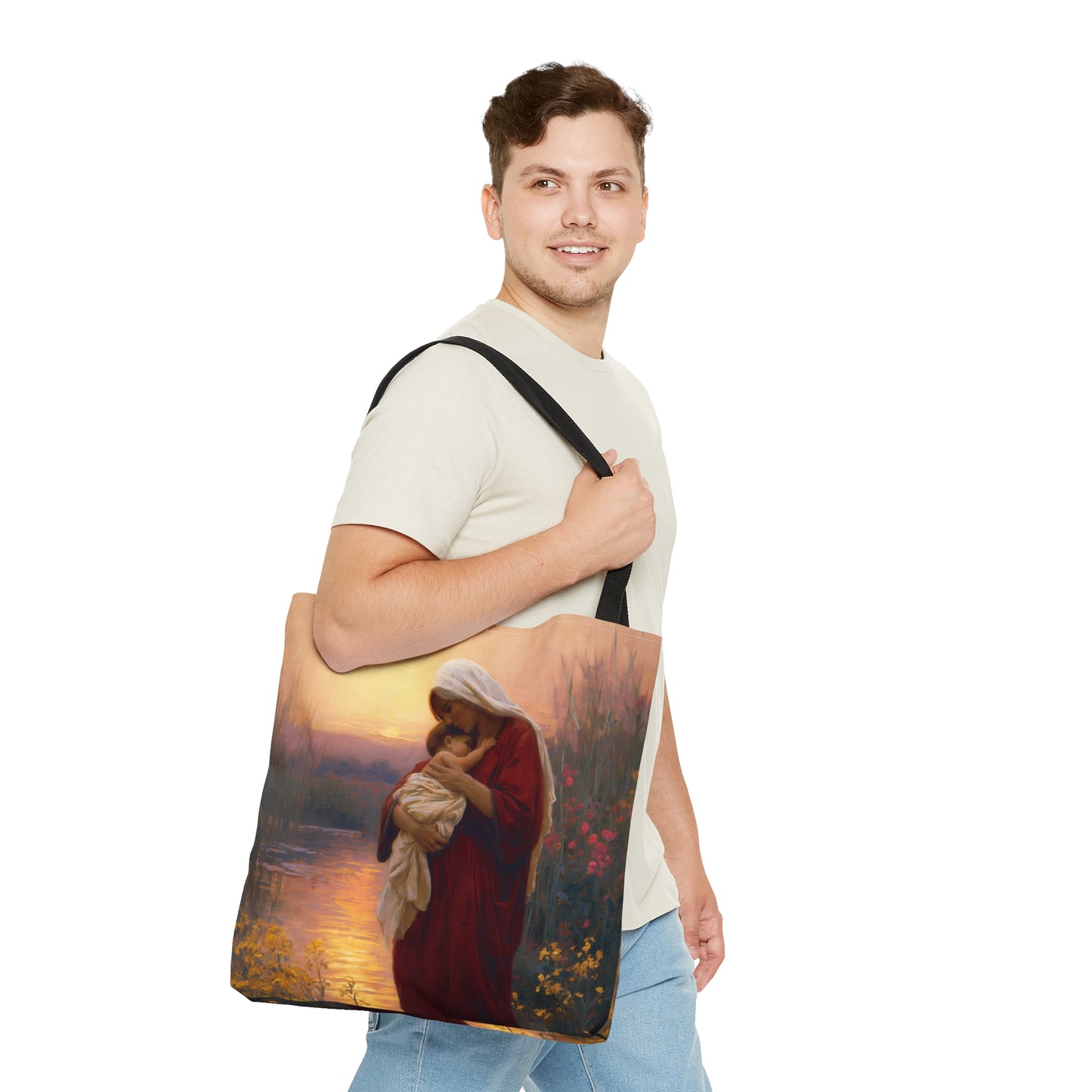 Saint Elizabeth, Mother to John the Baptist Tote Bag - Large Medium Small Faith Art Bag - Catholic Faith Purse - Double Sided