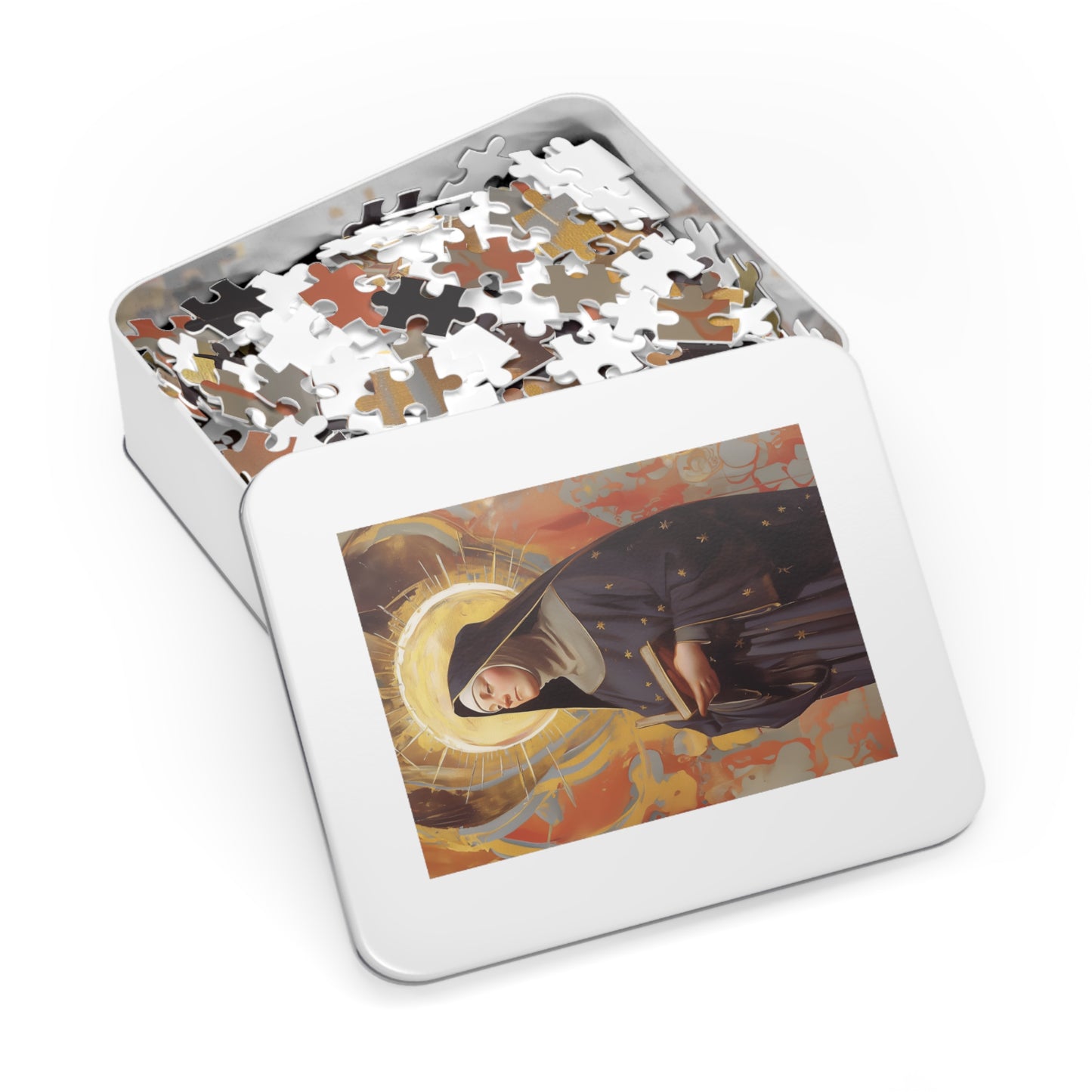 Saint Monica of Hippo - Puzzle and Keepsake Tin - Religious (30, 110, 252, 500,1000) - Religious Puzzle - Gifts for Catholic Families