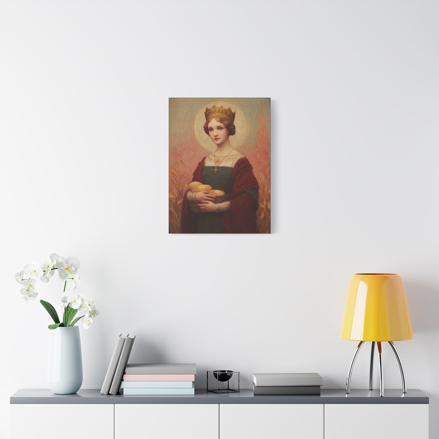 Saint Elizabeth of Hungary - Gallery Wrapped Canvas - Print - Religious Art for your Home - Catholic Patron Saint Art - Princess