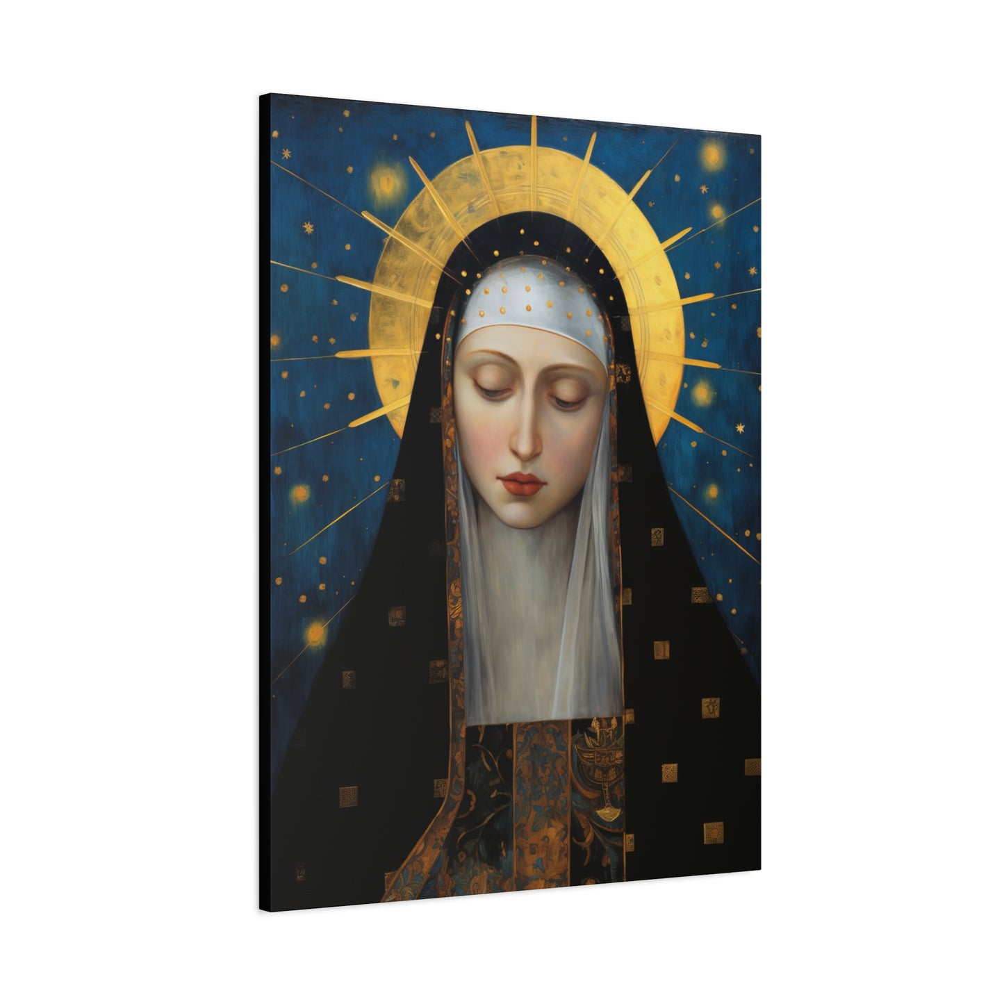 Saint Brigid of Sweden Canvas Print - Multiple Sizes - Catholic Home art - Museum Wrapped Canvas - Sanctified Souls Print
