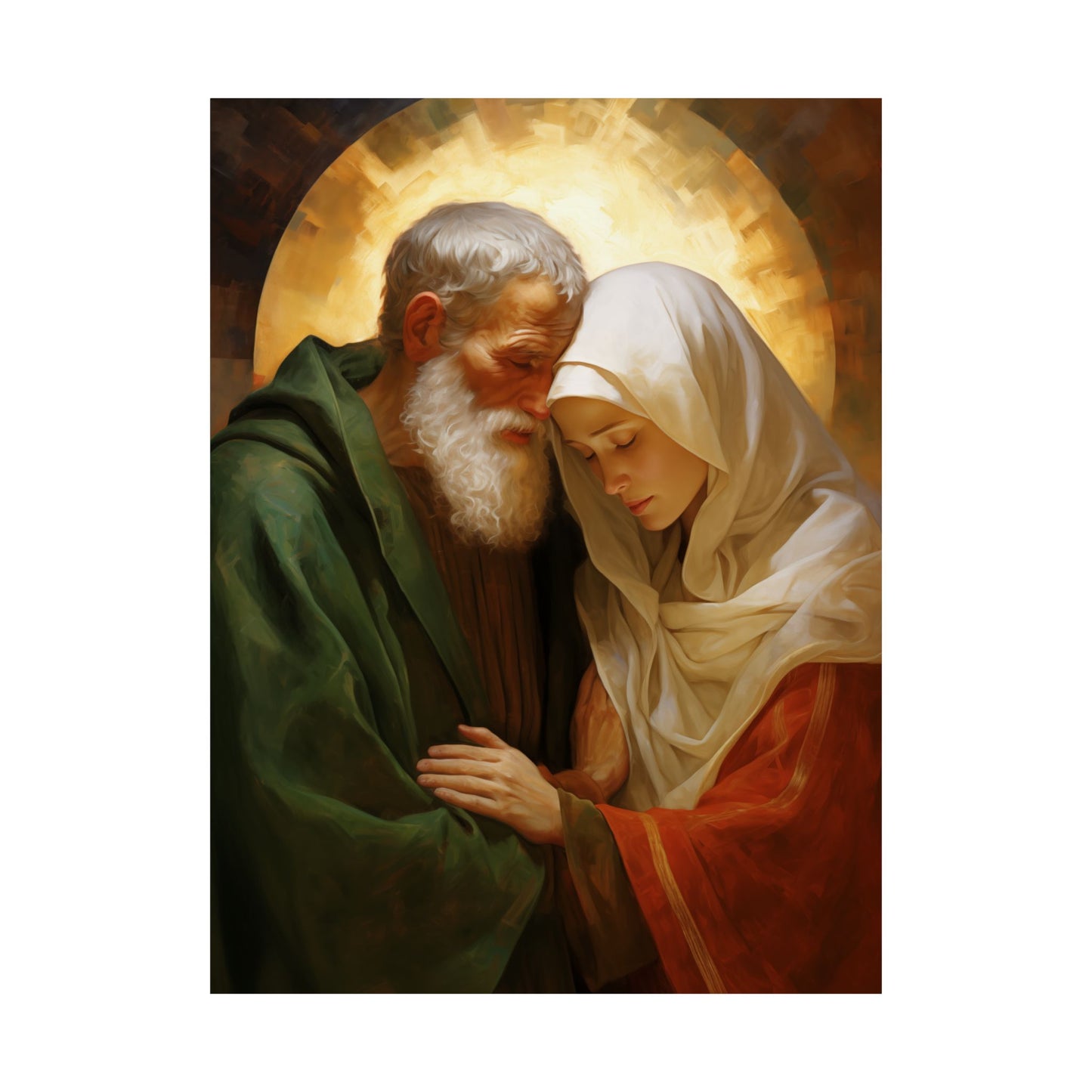 Saints Zechariah and Elizabeth - Sanctified Souls Print - Multiple Sizes - Premium Matte Vertical Posters - Catholic Art for the home