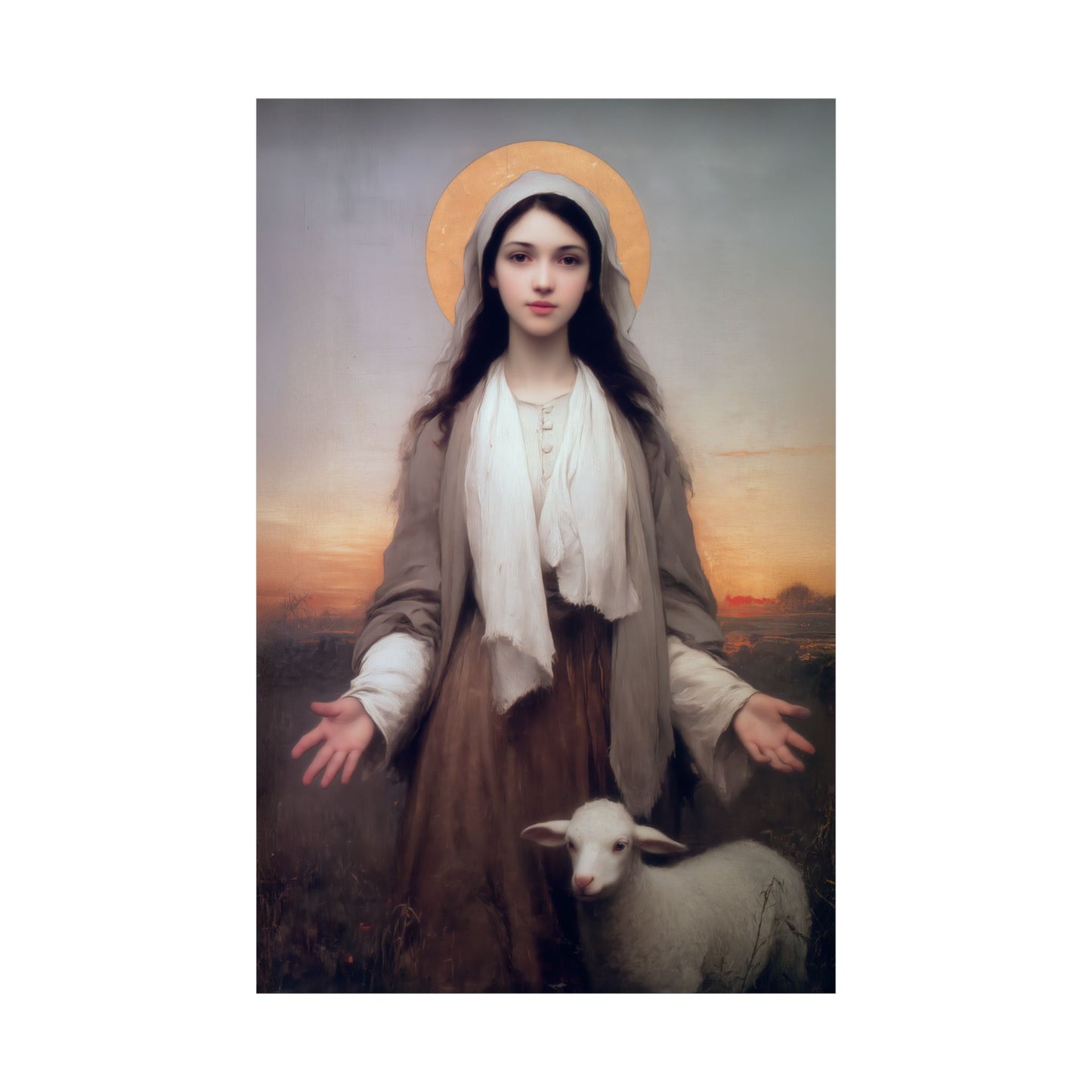 Saint Germaine Cousin - Sanctified Souls Print - Multiple Sizes - Premium Matte Vertical Posters