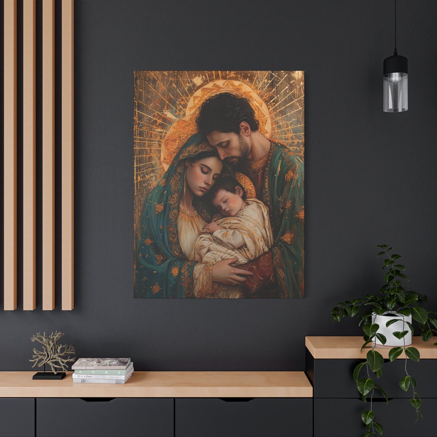 Divine Harmony - The Holy Family - Museum Wrapped Canvas - Sanctified Souls Print - Religious Art - Jesus, Mary and Joseph Art