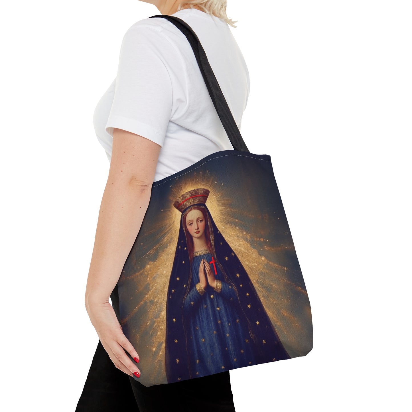 Our Lady of Pontmain - Tote Bag - Large Medium Small Faith Art Bag - Bible Study Faith Purse - Double Sided Prayer Tote - Catholic Saint