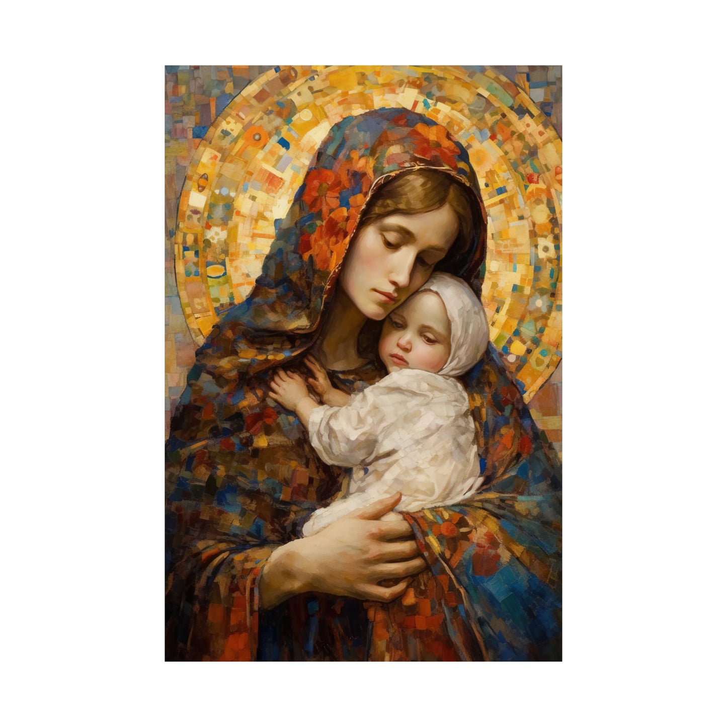 Holy Maternal Bond - Mary and the Christ Baby - Multiple Sizes - Premium Matte Vertical Posters - Christ Child