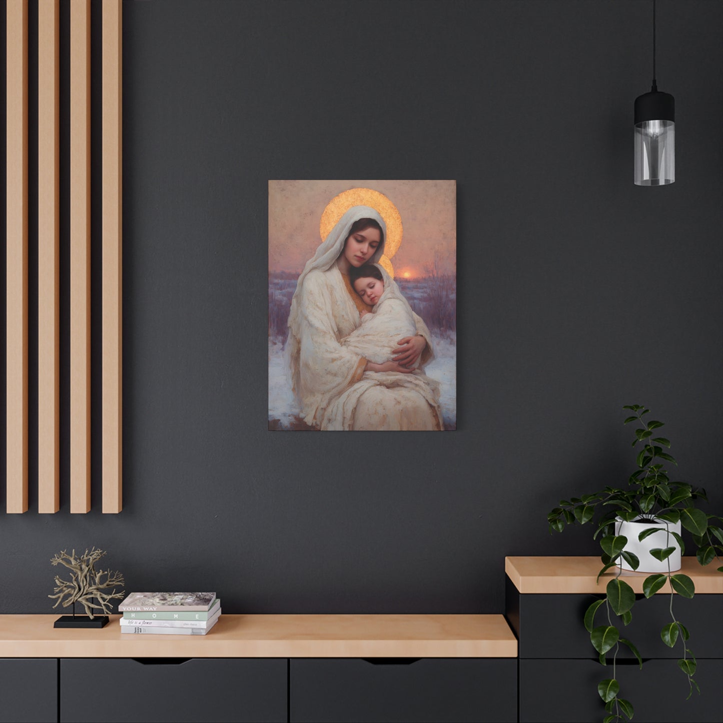 The Love That Stays - Mother Mary and the Christ Child - Gallery Wrapped Canvas - Print - Religious Art for your Home - Catholic Art Print