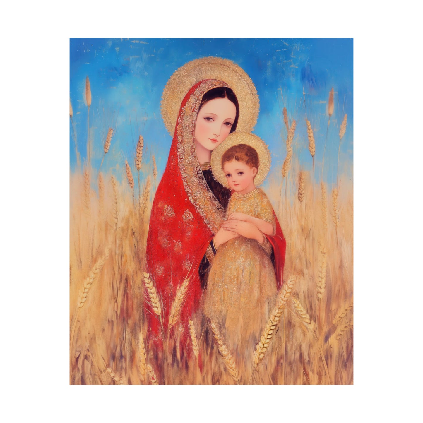 Our Lady of the Harvest - Sanctified Souls Print - Multiple Sizes - Premium Posters - Catholic Art - Christian Home