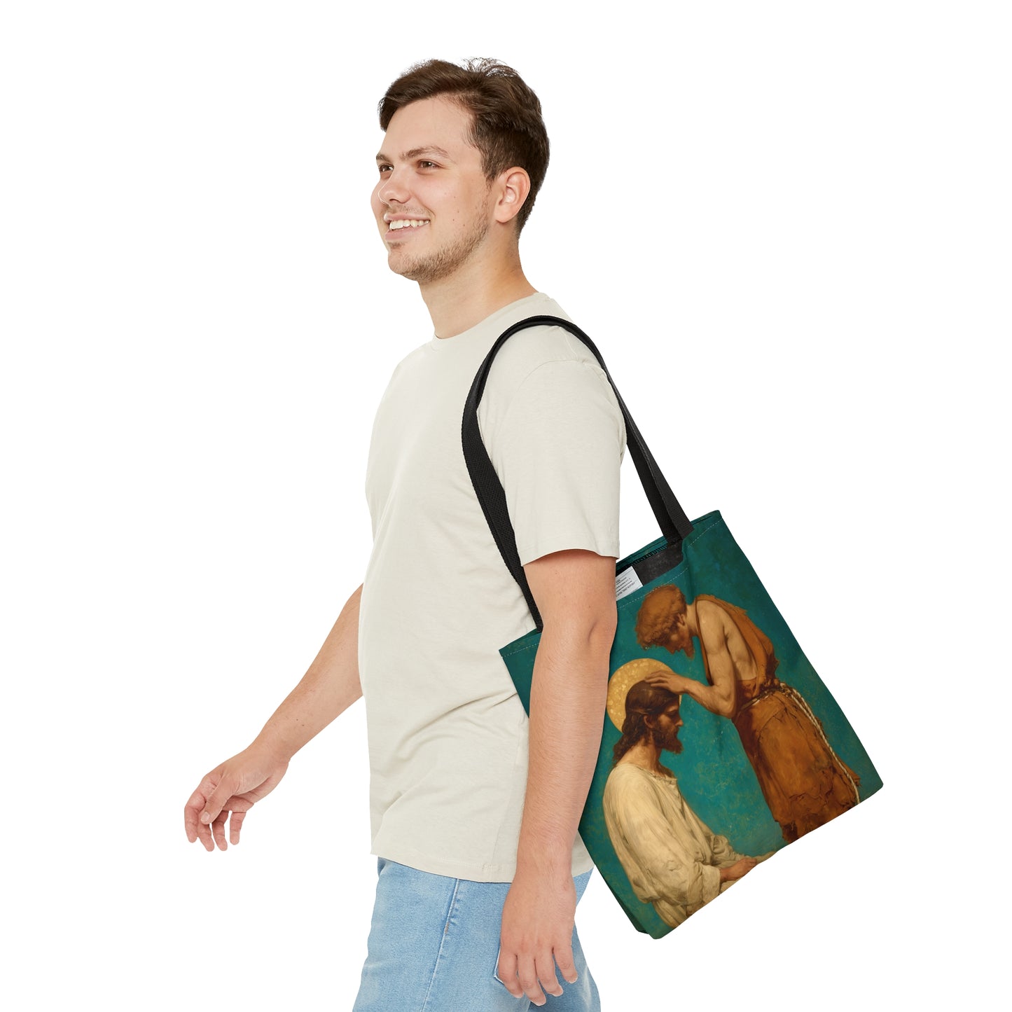 Saint John the Baptist, The Prophet and the Promise - Tote Bag - Large Medium Small Faith Art Bag - Catholic Faith Purse - Double Sided