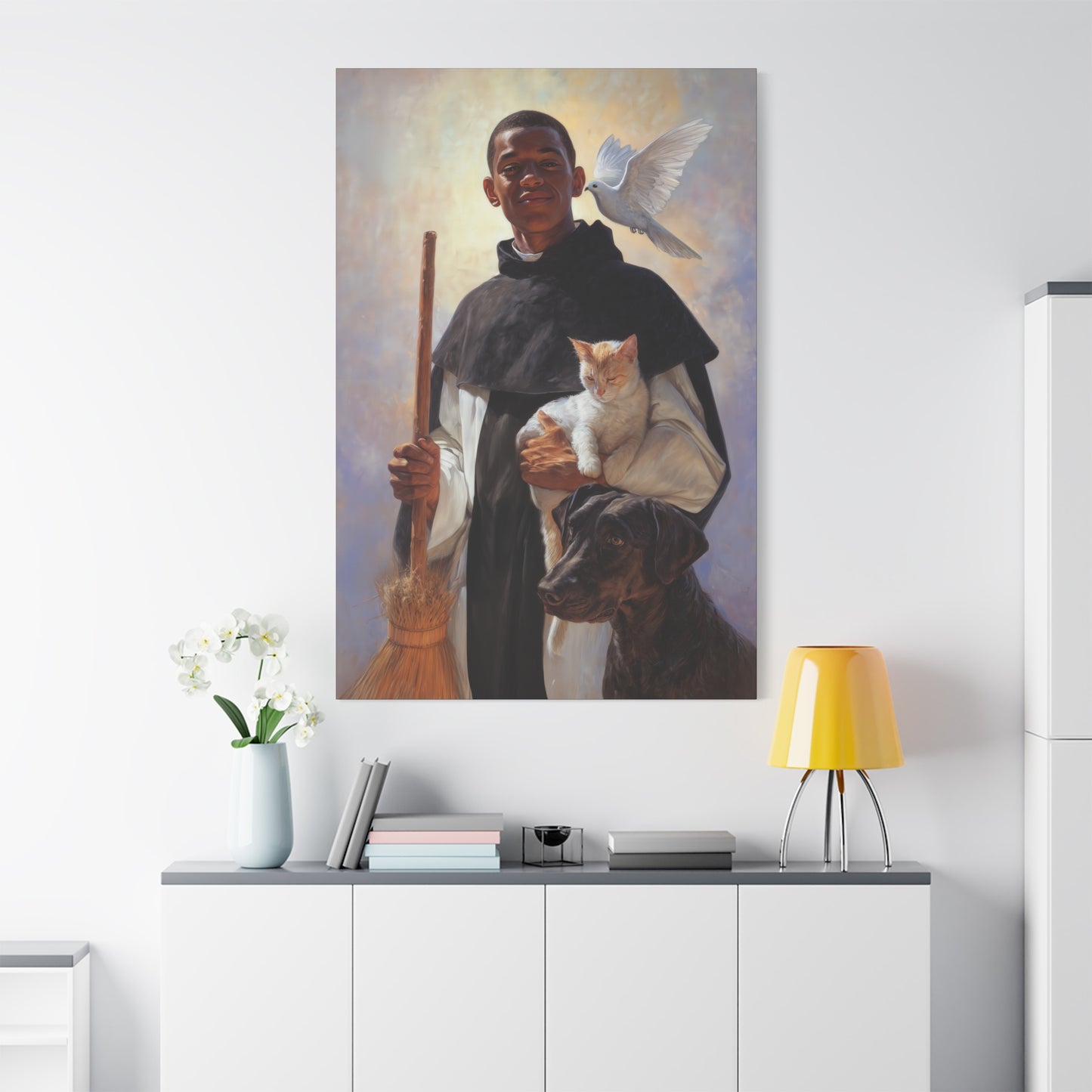 Saint Martin de Porres - Gallery Wrapped Canvas - Print - Religious Art for your Home - Catholic Art