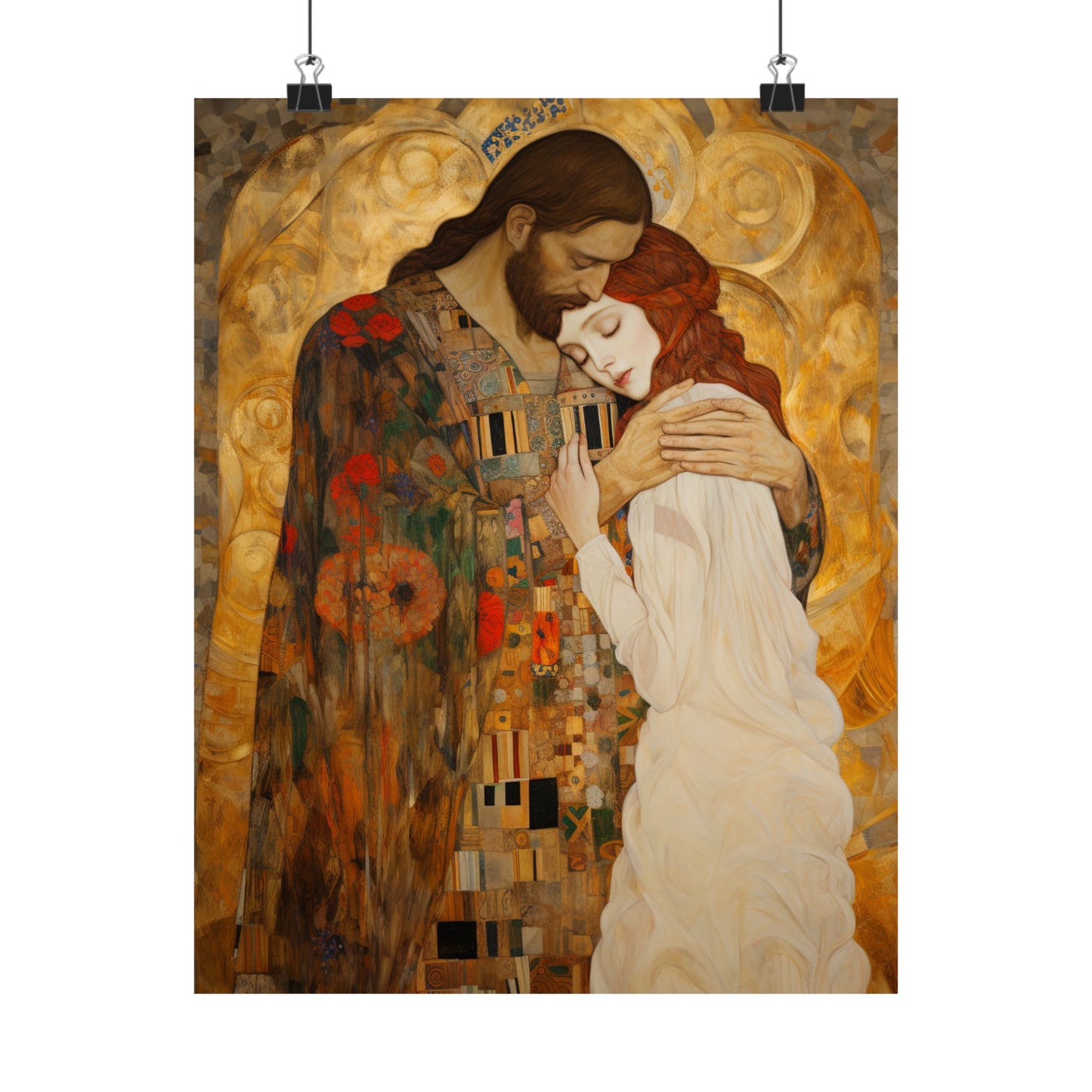 Christ Embracing Mary Magdalene Print - Sanctified Souls Print - Multiple Sizes - Premium Matte Poster