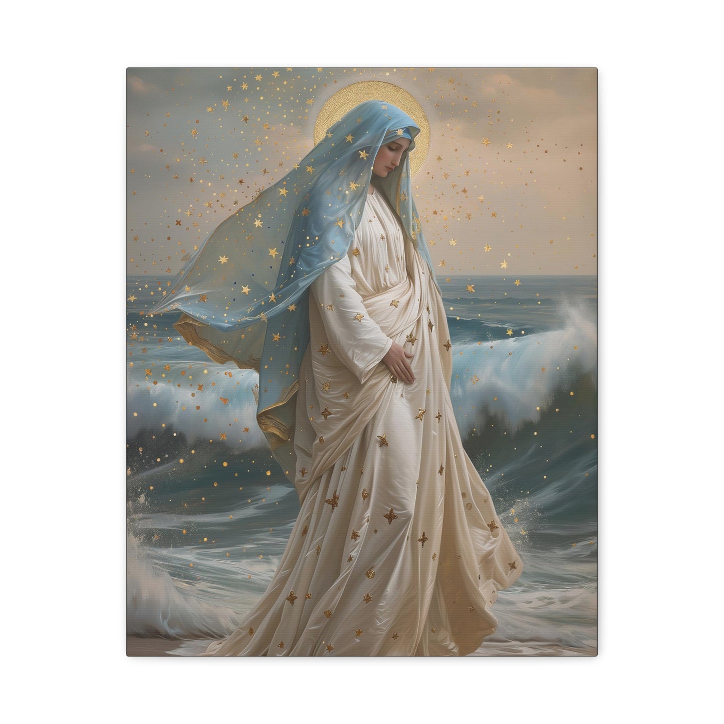 Ocean's Embrace - Devotion to Our Lady - Musseum Wrapped Canvas - Sanctified Souls - Religious Art for your Home - Our Lady Star of the Sea