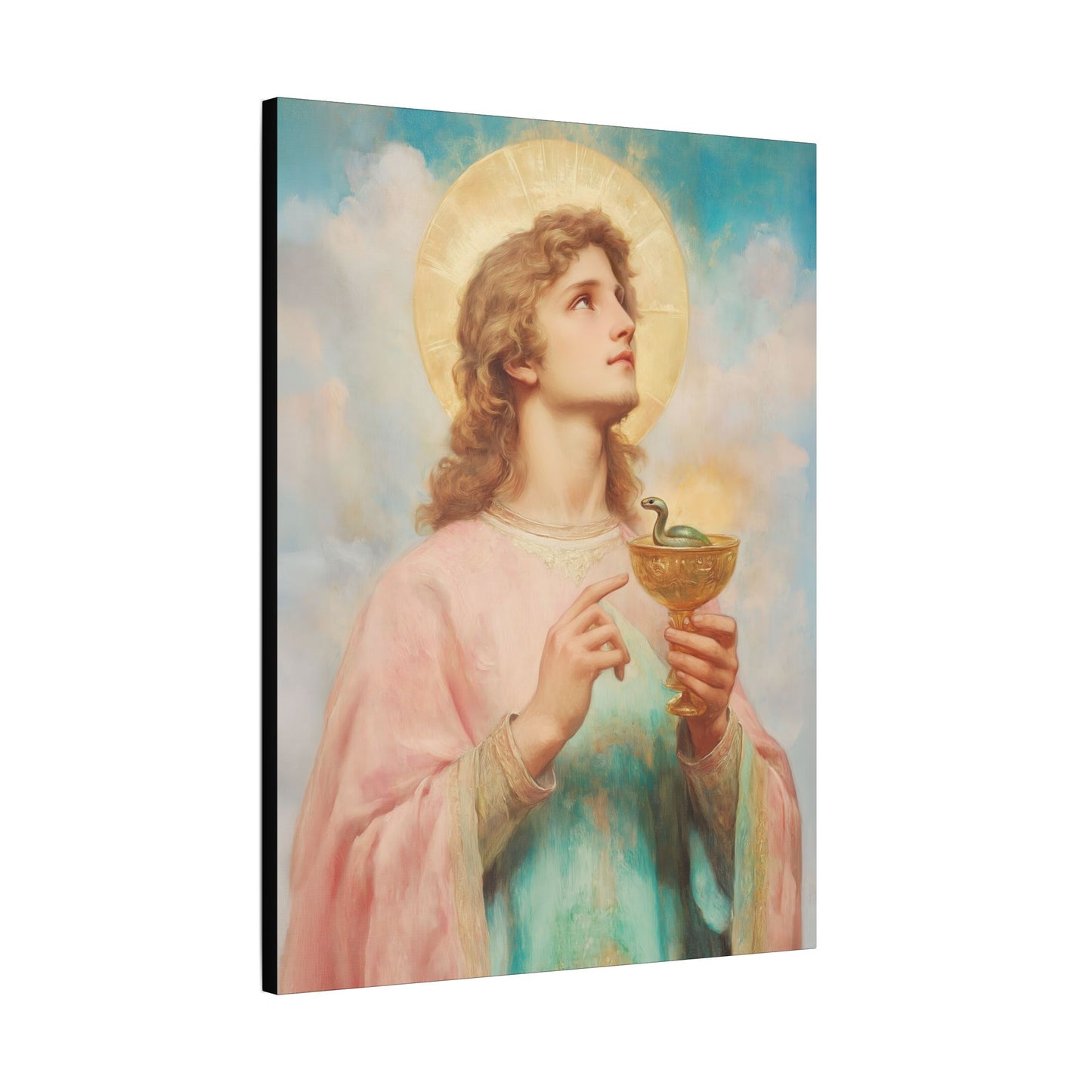 Saint John the Apostle Wrapped Canvas Print - Multiple Sizes - Catholic Home art Matte Canvas, Stretched - Disciple Print