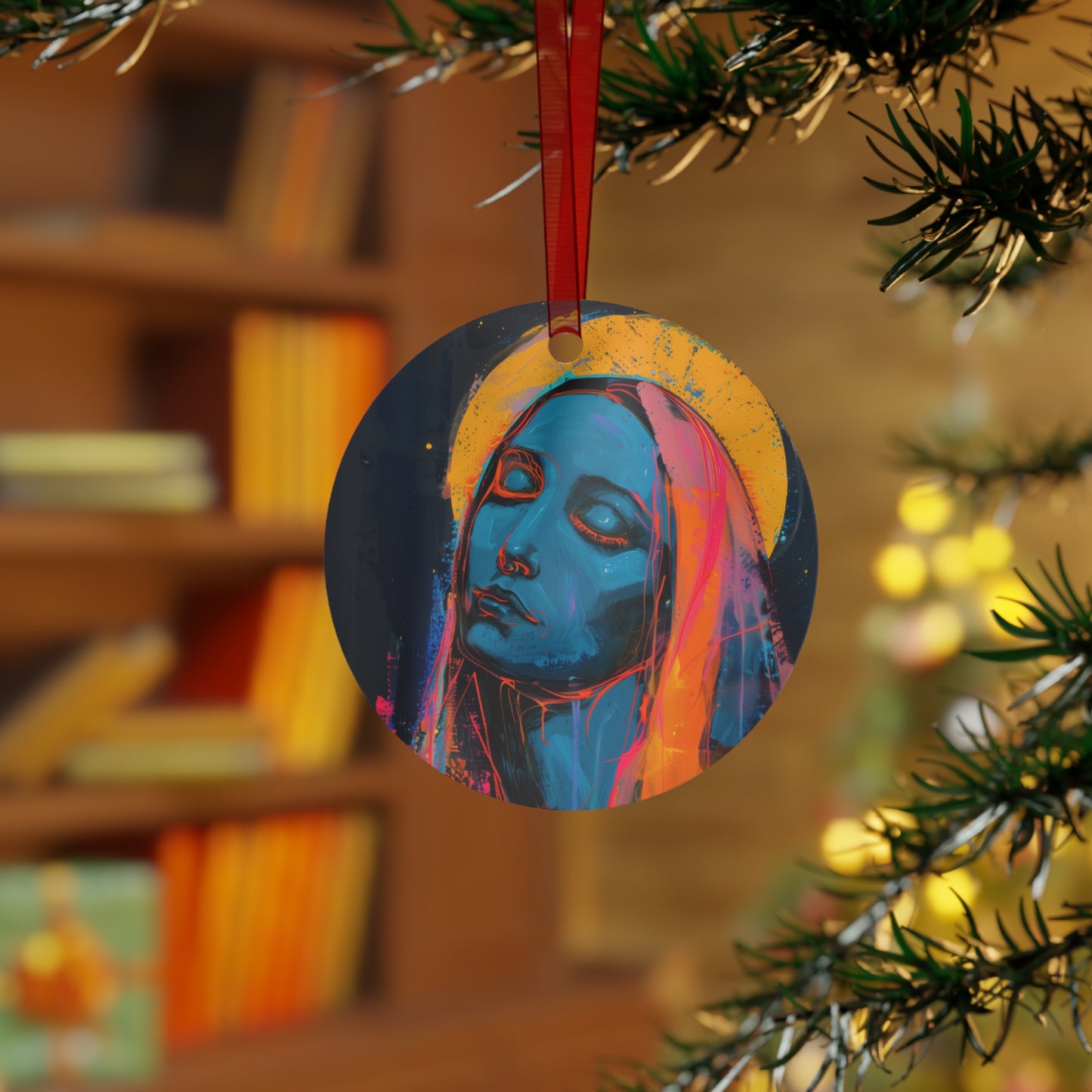 Mary, Mother of God - Mother of Eternal Wisdom Metal Ornament - Religious Holiday Christmas Ornament and Keepsake - Catholic Keepsake
