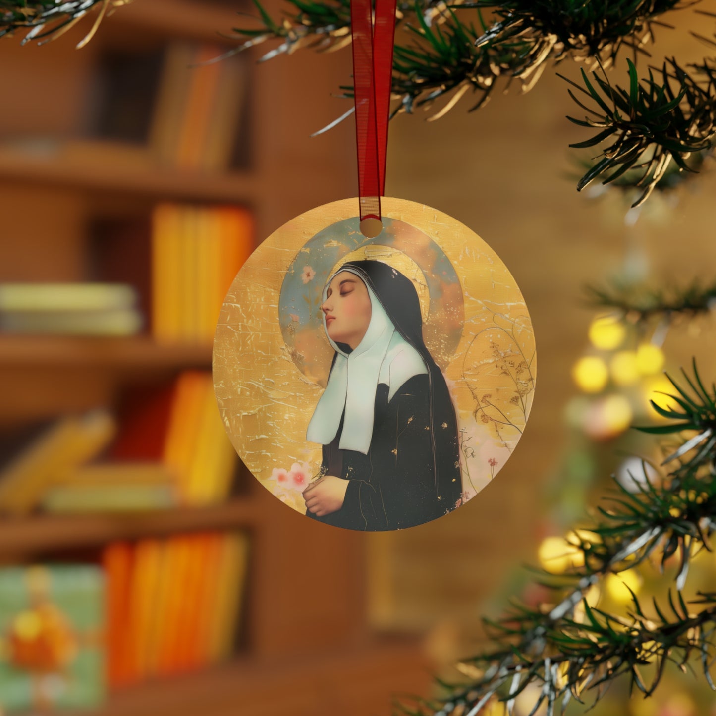 Saint Bernadette Ornament - Religious Holiday Christmas Ornament and Keepsake - Double sided Keepsake