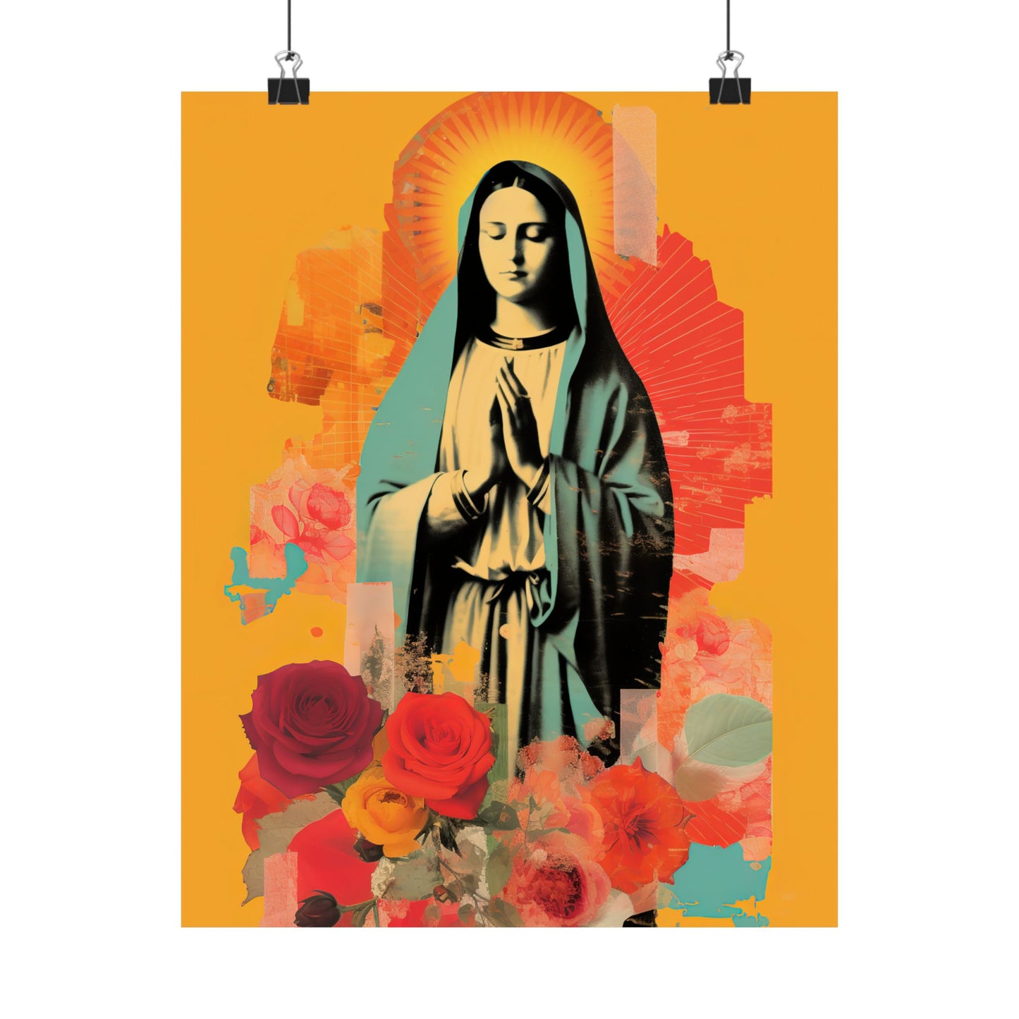 Roses of Tepeyac - Our Lady of Guadalupe   - Sanctified Souls Print - Multiple Sizes - Premium Matte Vertical Posters