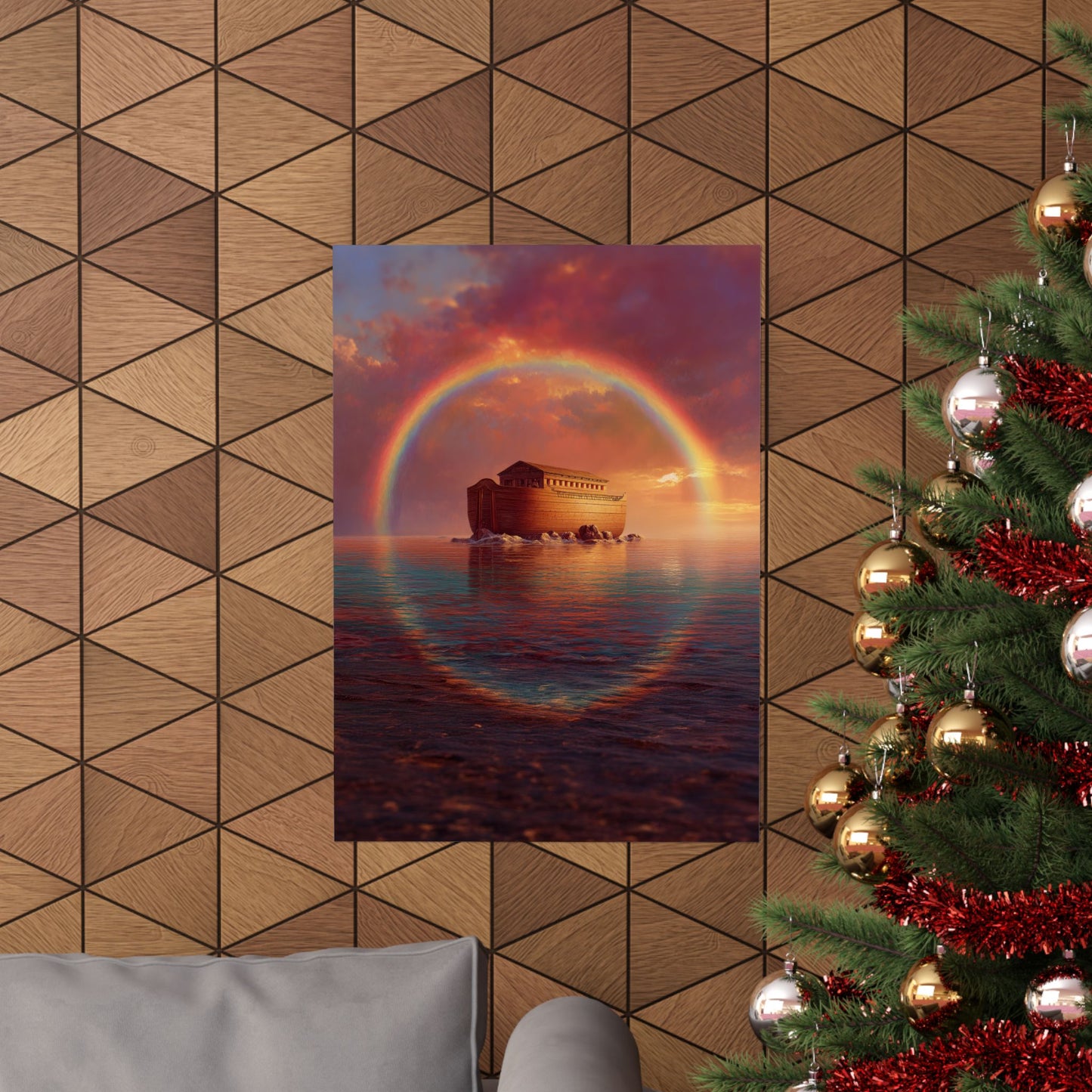 Sheltered Beneath the Covenant Sky - Noah's Ark - Sanctified Souls Print - Multiple Sizes - Premium Matte Vertical Posters