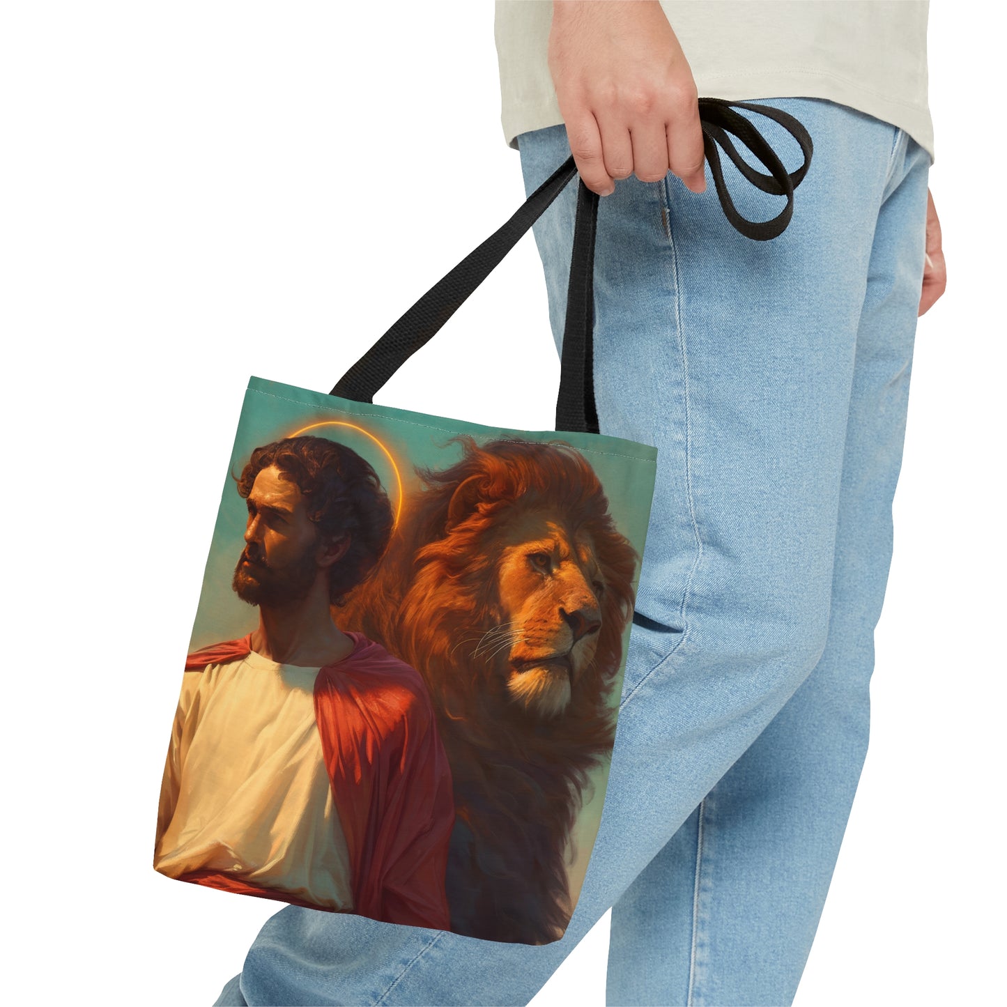 Saint Mark the Evangelist  Tote Bag - Large Medium Small Faith Art Bag - Catholic Faith Purse - Religious Carry All Reusable Tote Bag