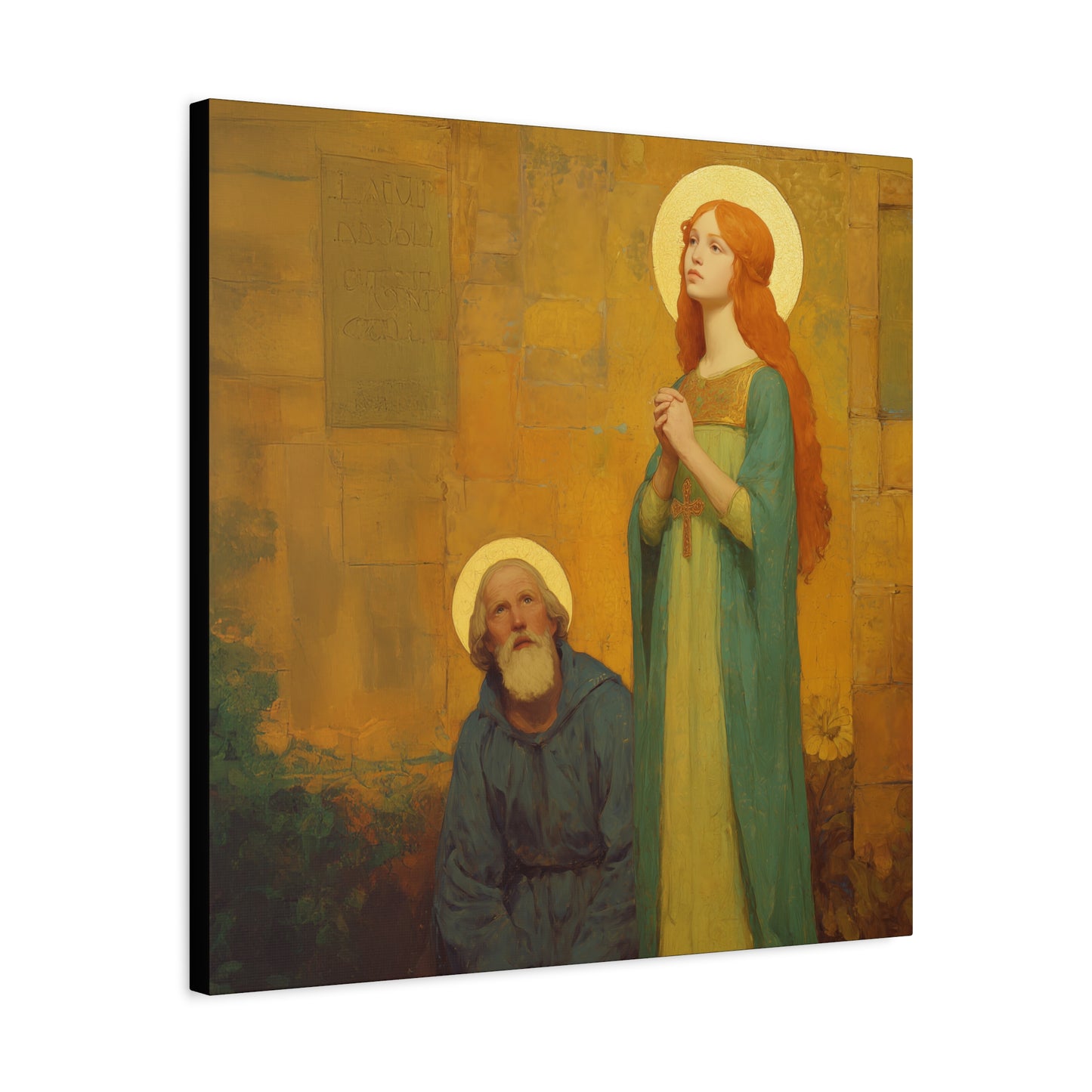 Saints Justina and Cyprian - Multiple Sizes - Catholic Home art - Museum Wrapped Canvas - Sanctified Souls Print - Catholic Martyr Art