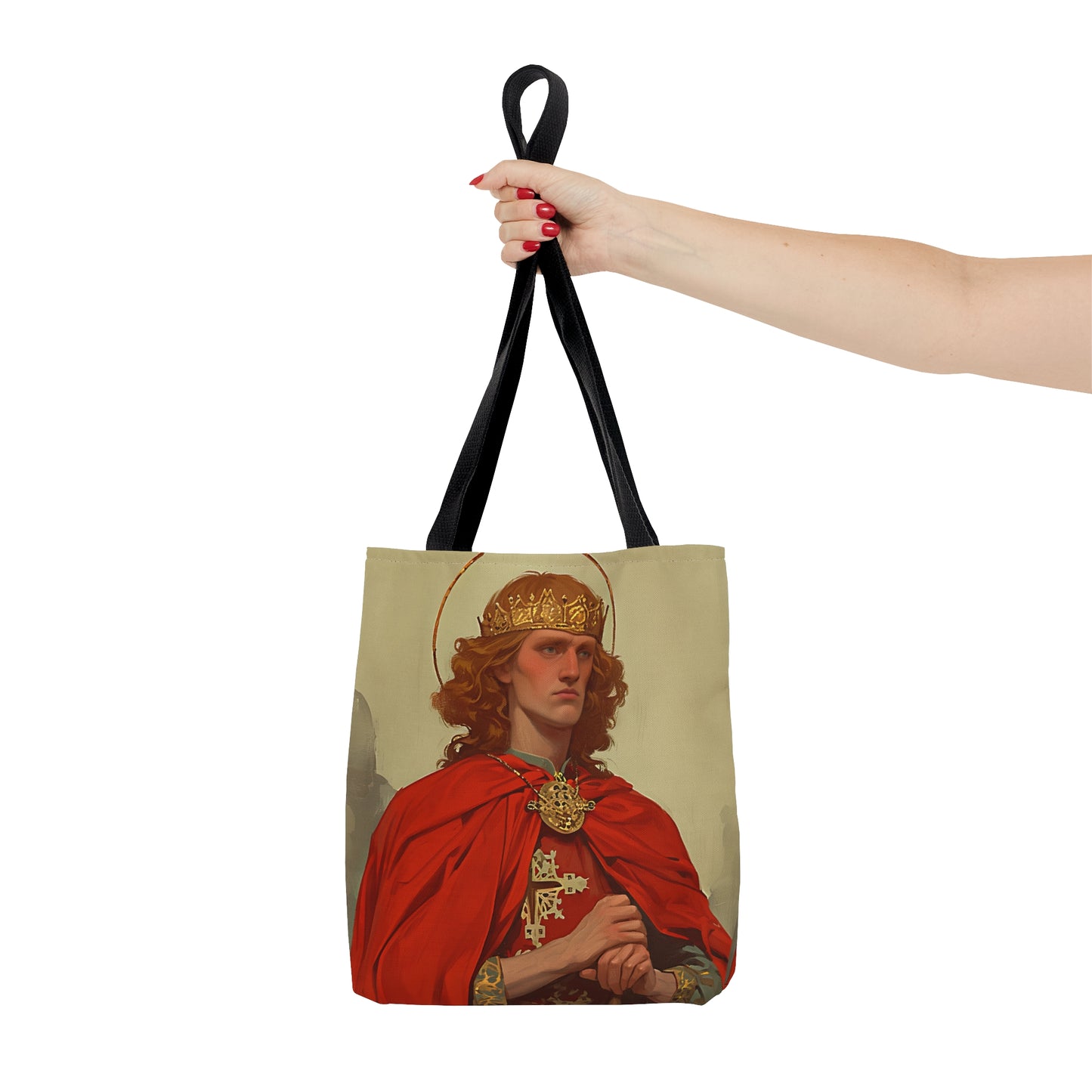 Saint Edward the Martyr Tote Bag - Purse - Three sizes - Large Medium Small Faith Art Bag - Catholic faith carry-all purse - Double Sided
