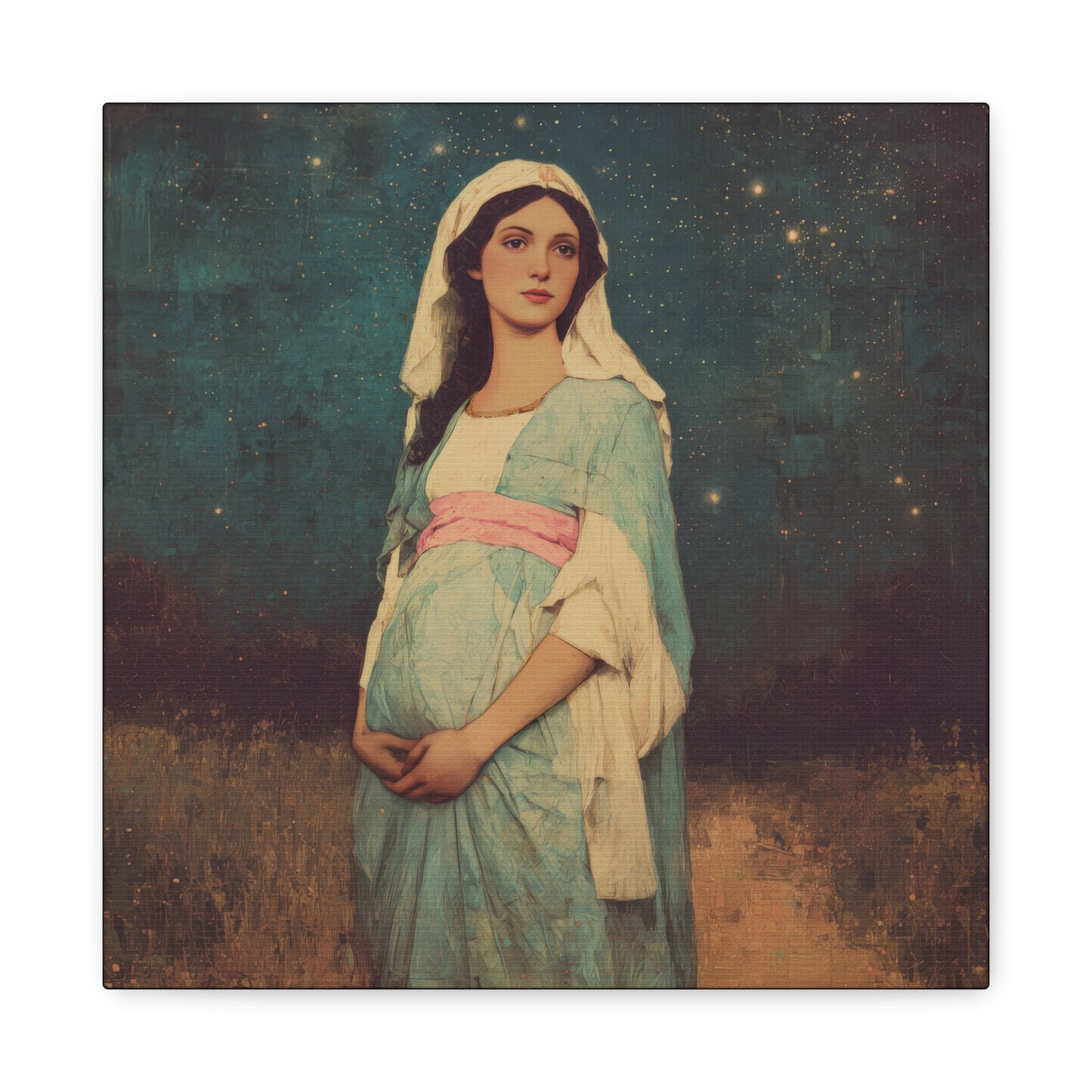 Our Lady of 'O' - Our Lady of Expectation - Mother Mary - Marian Art - Gallery Wrapped Canvas - Print - Catholic Art Print