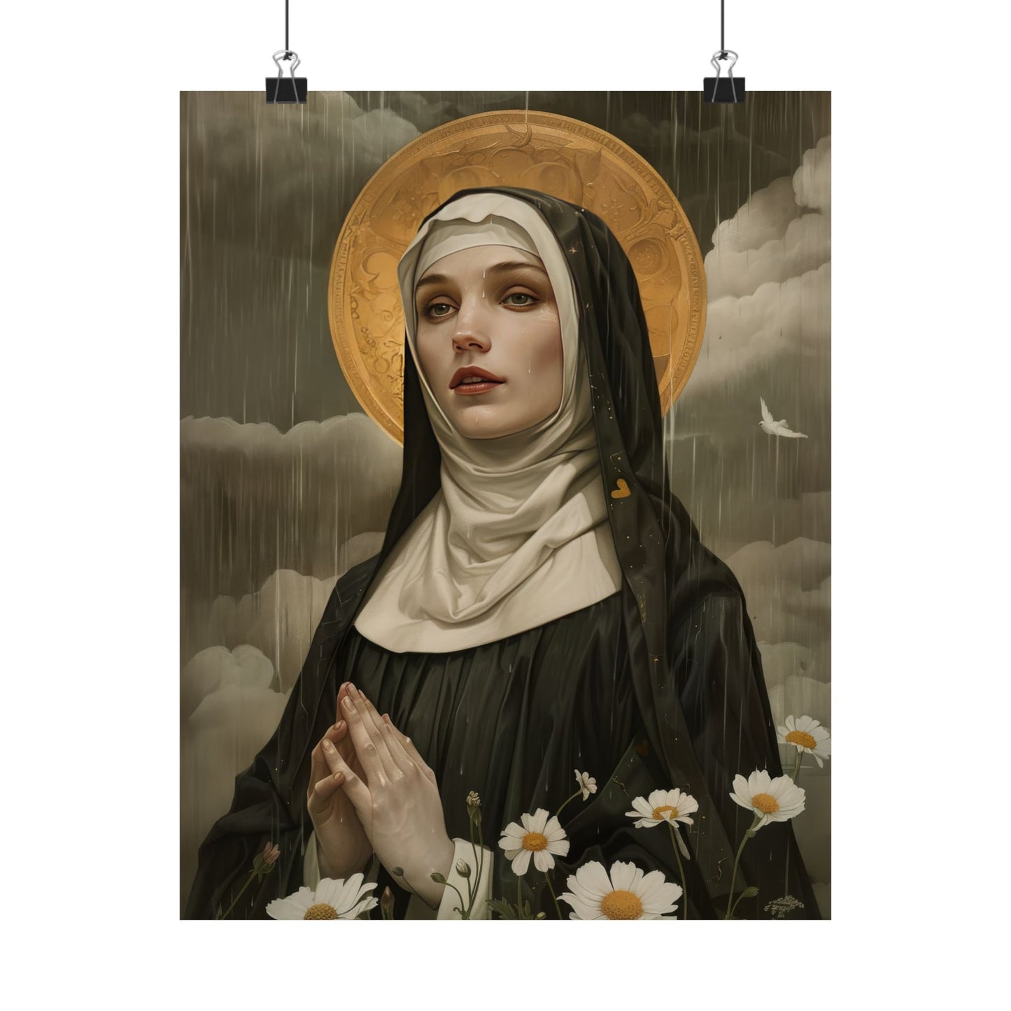 Saint Scholastica Print - Sanctified Souls Print - Multiple Sizes - Premium Matte Vertical Posters - Catholic Art for your home - Religious