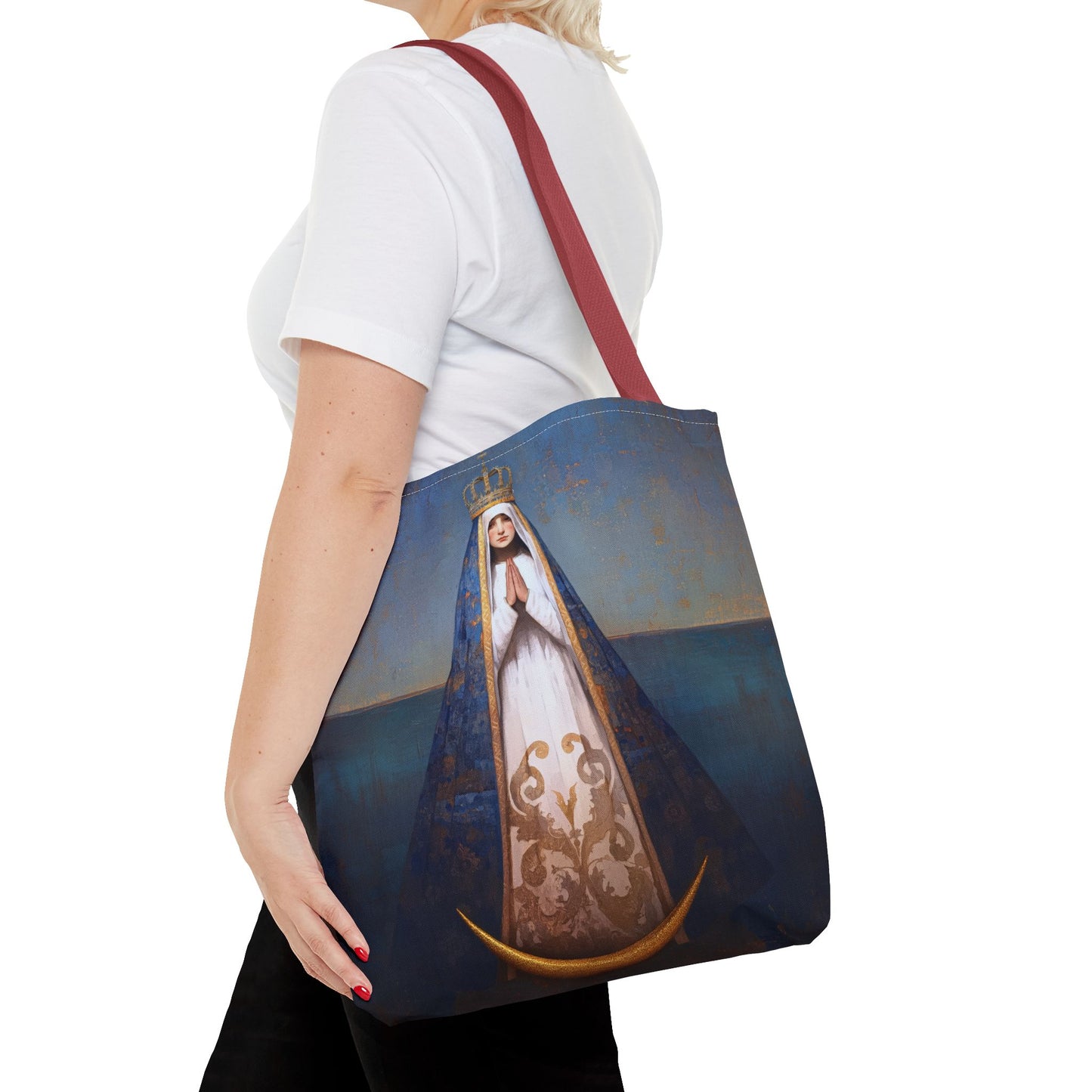Virgen del Valle - Mother Mary  - Virgin of the Valley - Marian Art - Tote Bag - Large Medium Small Faith Art Bag - Tote Purse
