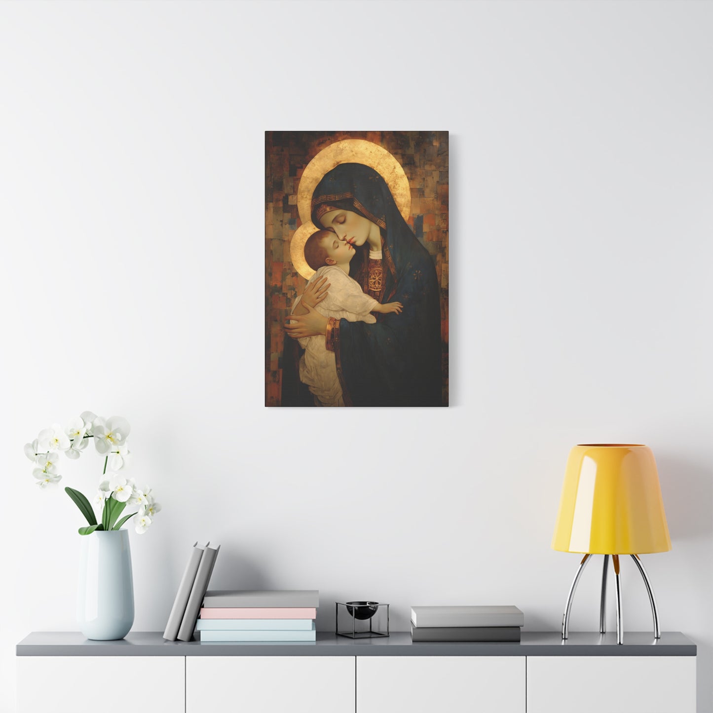 Mother of Mercy - Museum Wrapped Canvas - Sanctified Souls Print - Religious Art for your Home - The Virgin Mary and The Christ Child