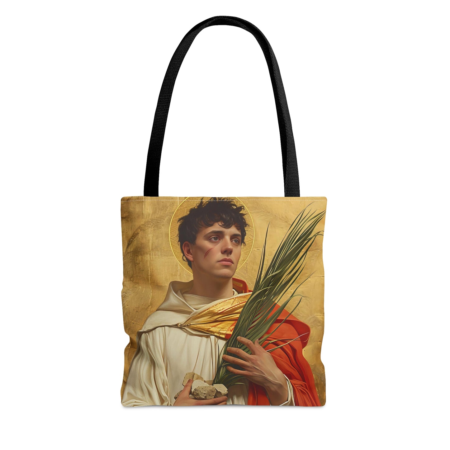 Saint Stephen Tote Bag - Large Medium Small Faith Art Bag - Re usable Tote Purse - Double Sided - Catholic Art Bag