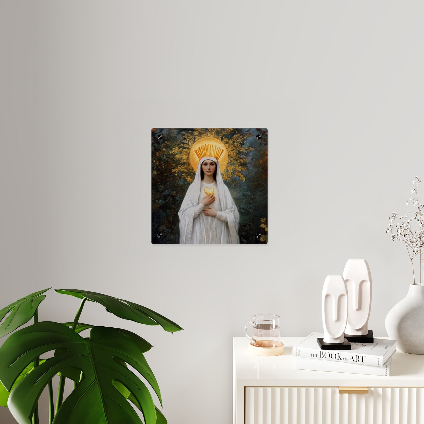 Our Lady of Beauraing - Our Lady of the Golden Heart - Marian Art - Wall Art Panel - Ready to Hang Acrylic Print - Saint Art - Catholic Art