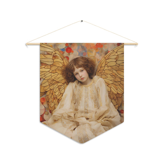 Guiding Light Wall Banner / Wall Hanging - Guardian Angel Art - Nursery room print - Religious Large Art Print - 18" x 21"