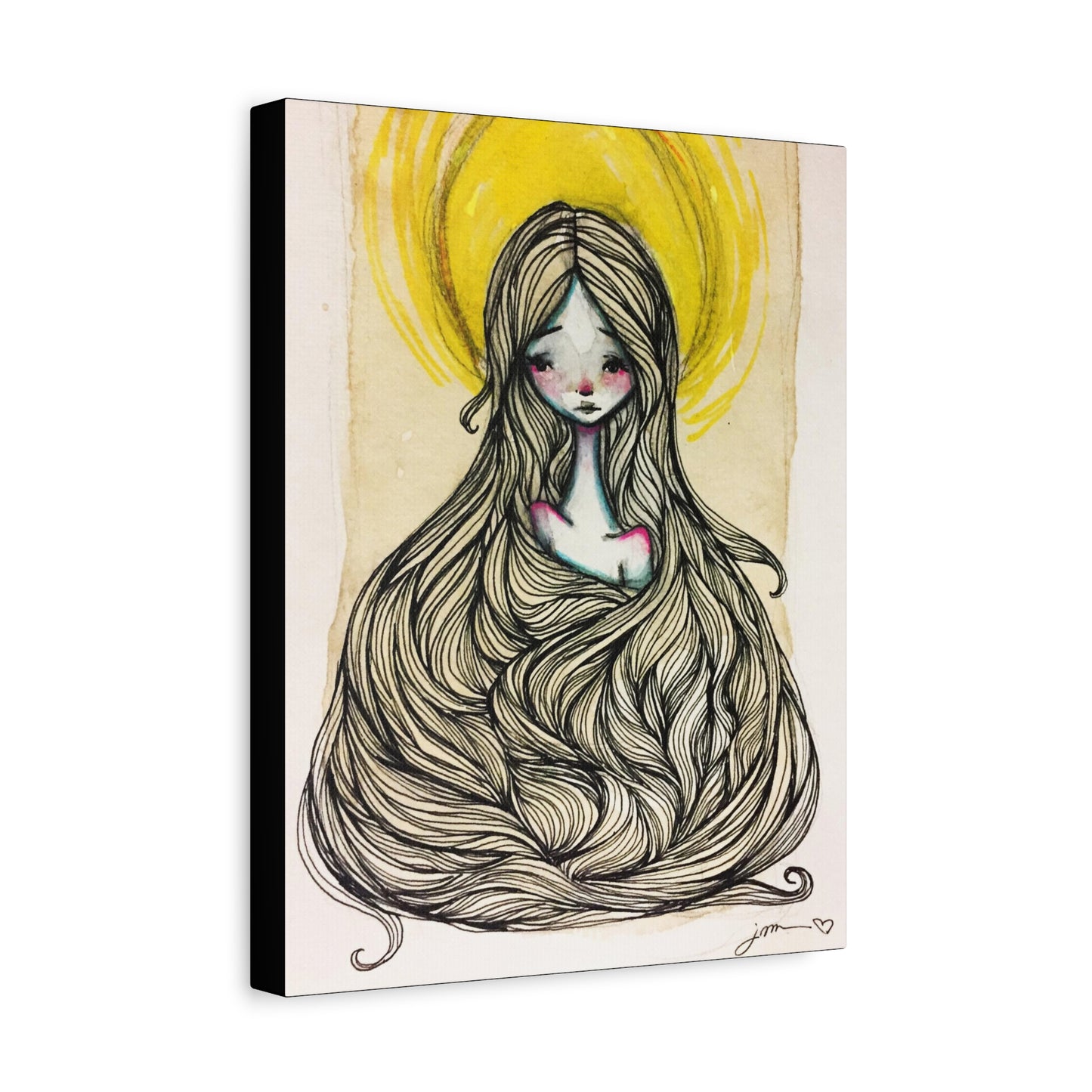 Saint Agatha of Sicily Canvas Print - Hand-Drawn Catholic Art Print | Christian Sacred Wall Art | Sanctified Solocosmo Religious Artwork