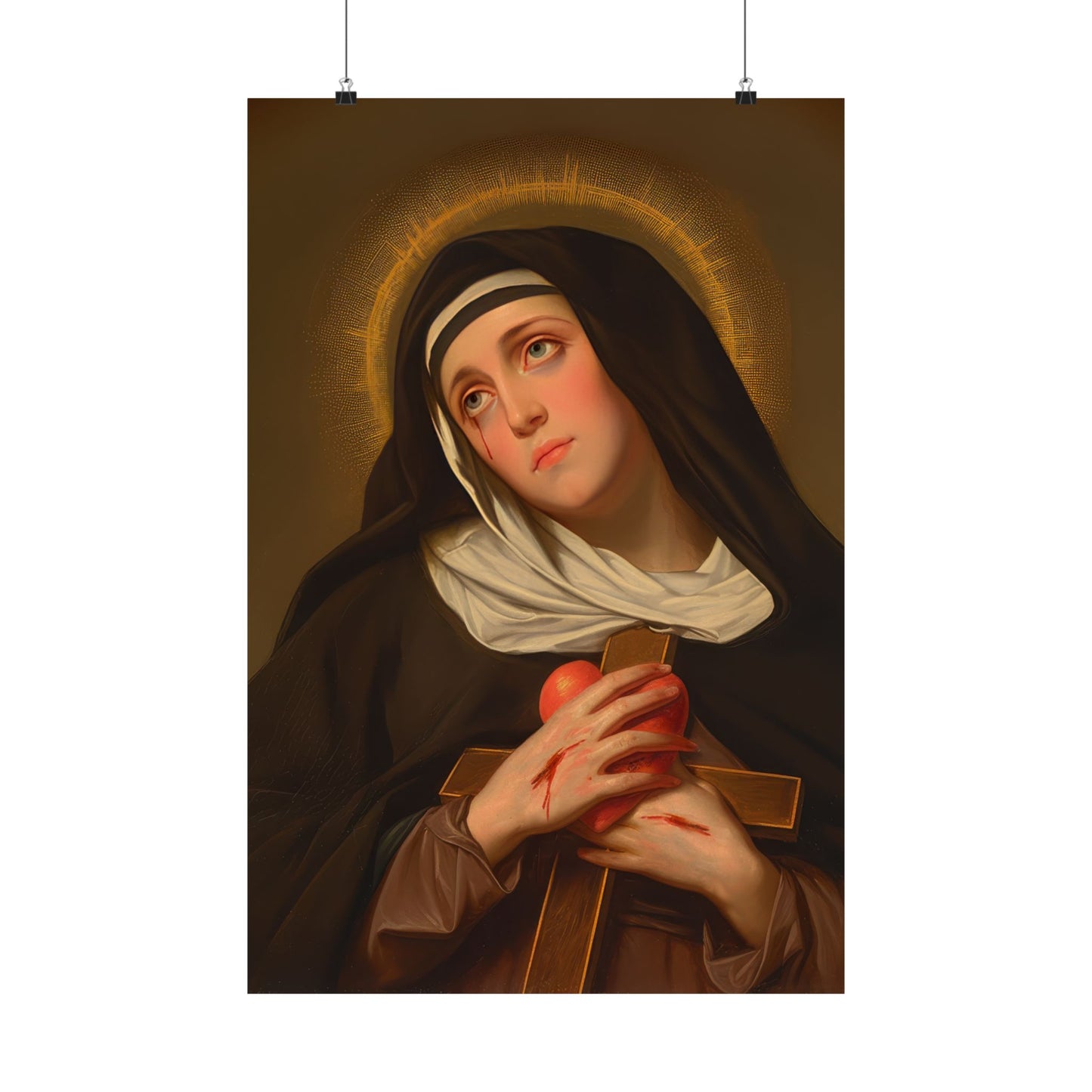 Saint Veronica Giuliani - Sanctified Souls Print - Multiple Sizes - Premium Posters - Catholic Art - Christian painting