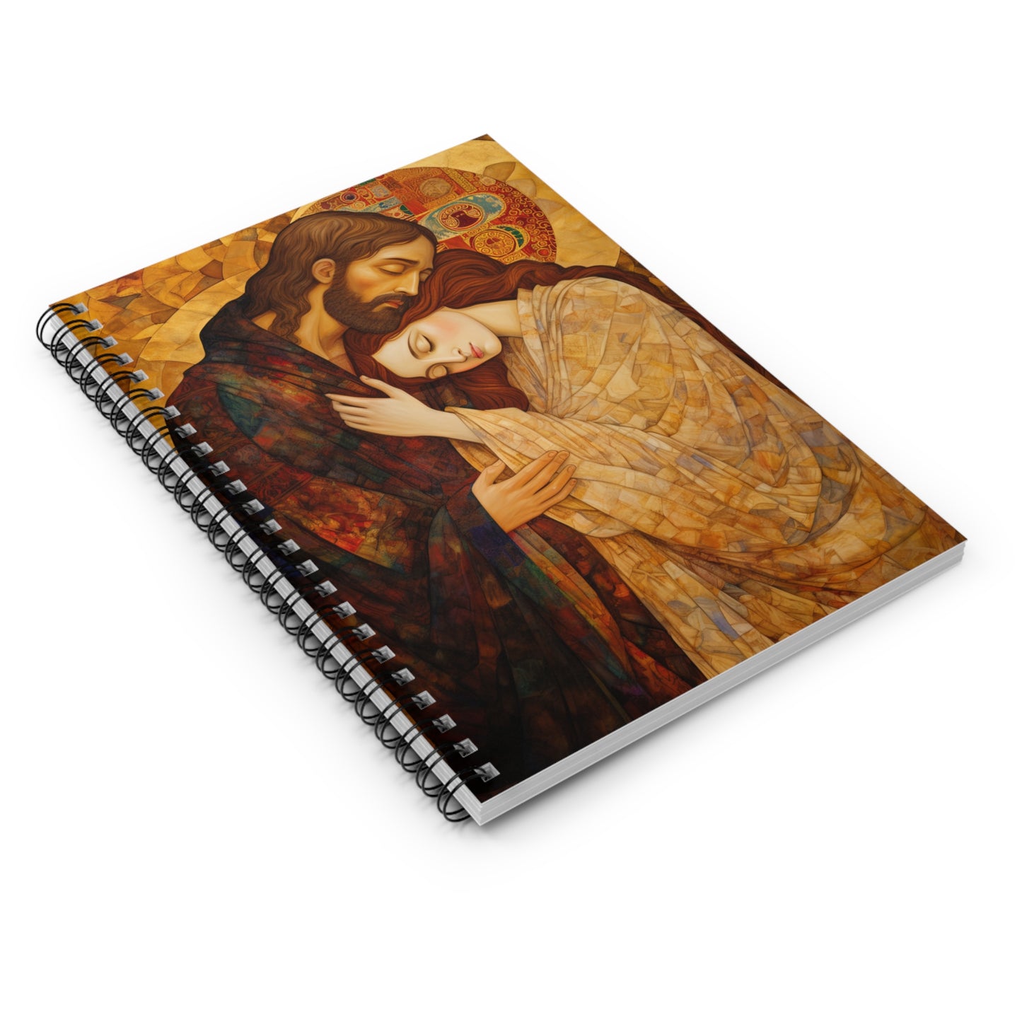 Healing Love- The Embrace of Christ and Mary Magdalene Journal - Sanctified Souls - Spiral Religious Notebook